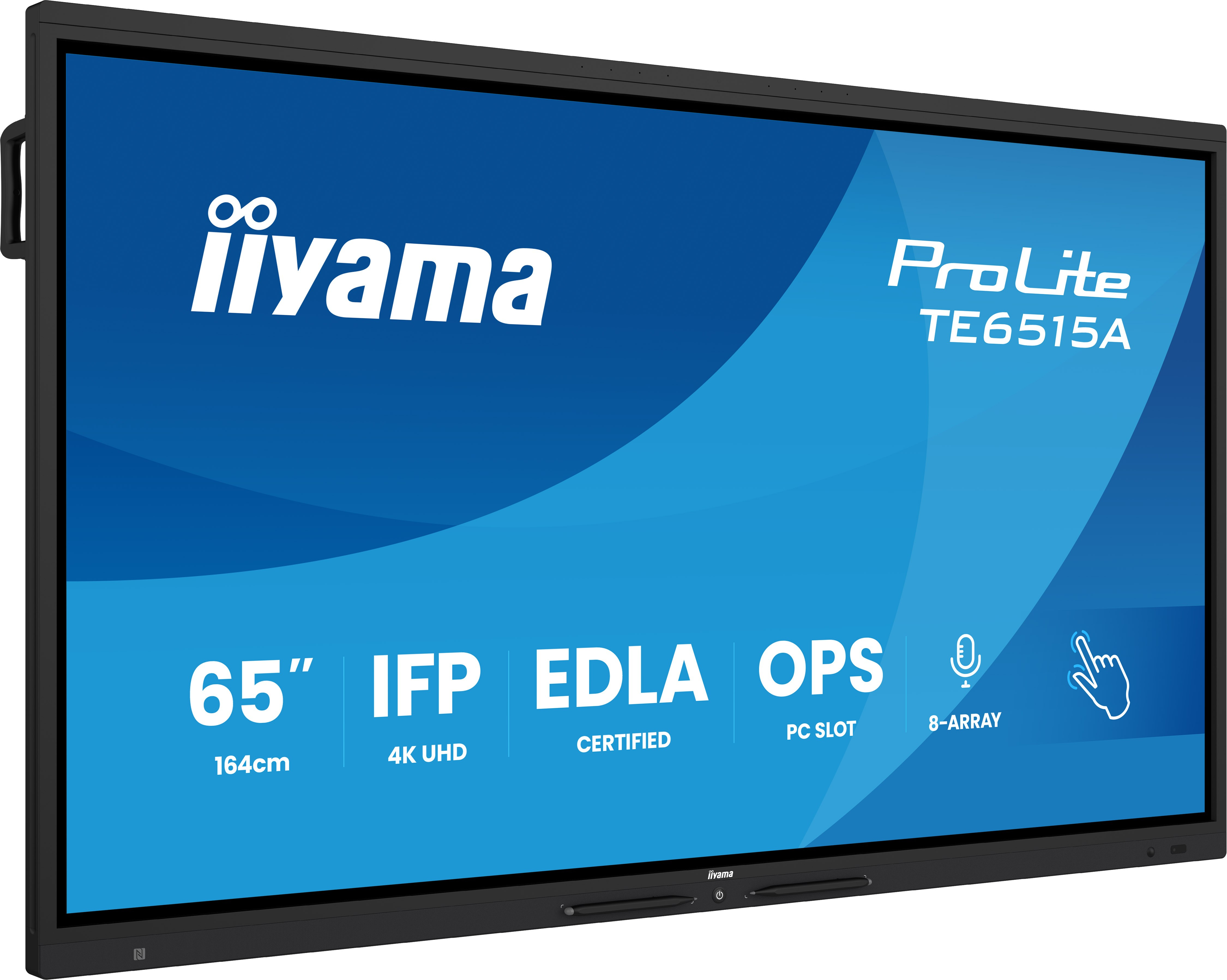 iiyama TE6515A-B1AG Signage Display Interactive flat panel 163.8 cm (64.5) Wi-Fi 550 cd/m� 4K Ultra HD Black Touchscreen Built-in processor Android
