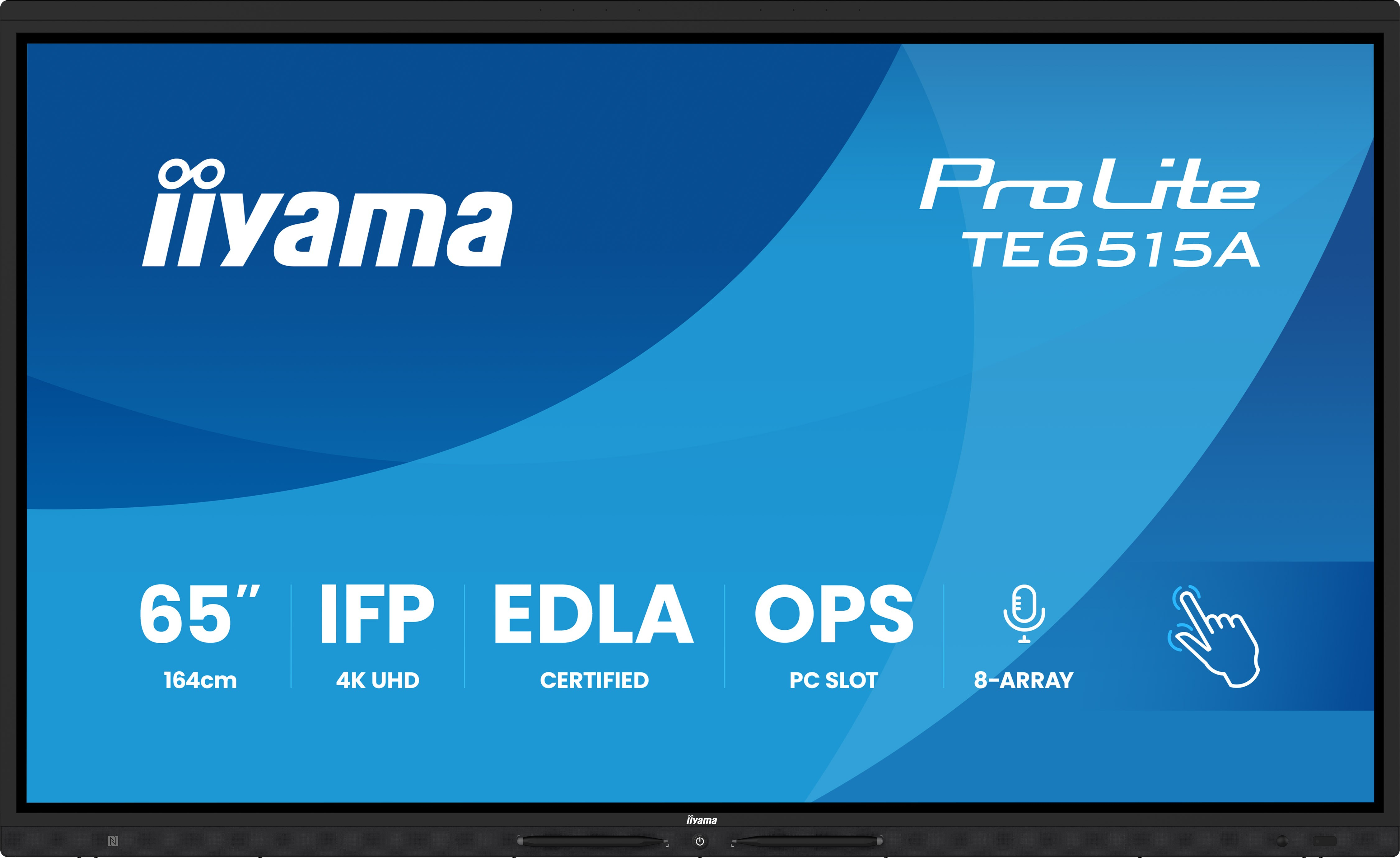 iiyama TE6515A-B1AG Signage Display Interactive flat panel 163.8 cm (64.5) Wi-Fi 550 cd/m� 4K Ultra HD Black Touchscreen Built-in processor Android