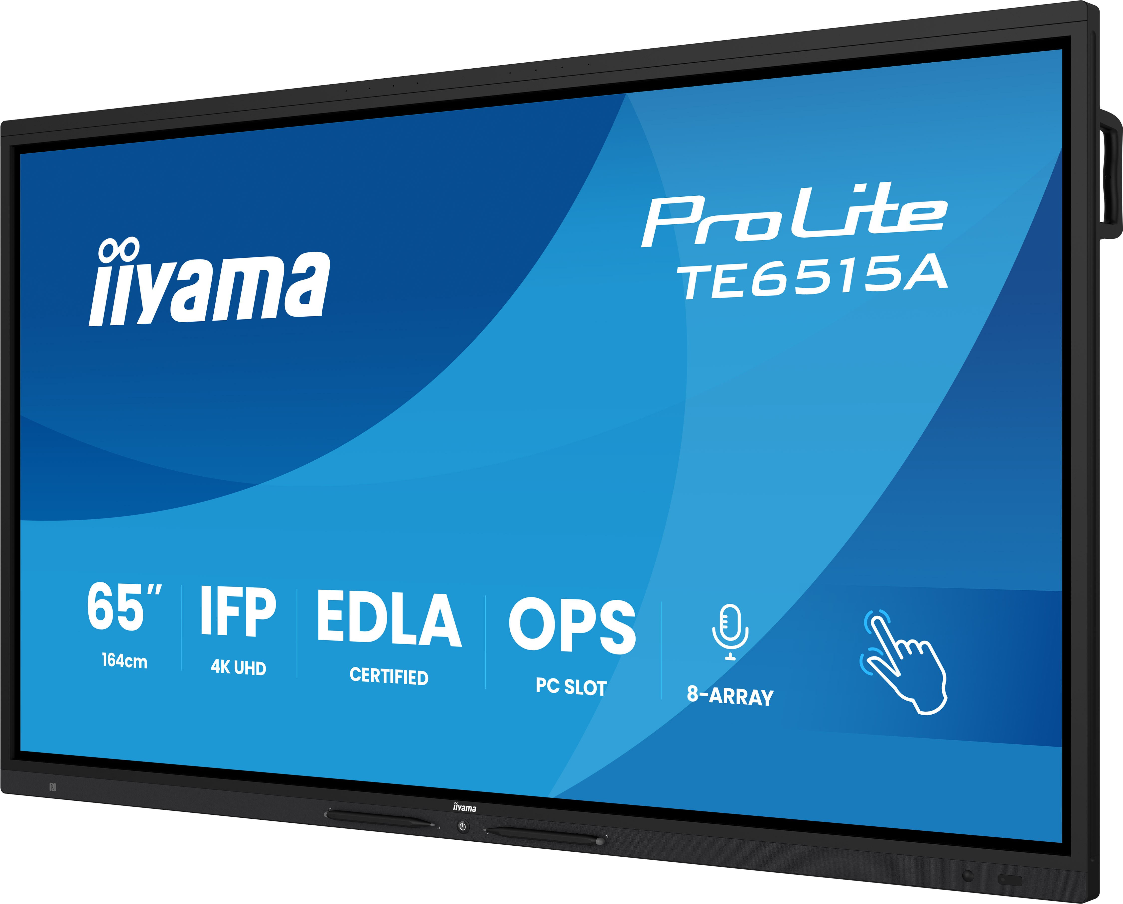 iiyama TE6515A-B1AG Signage Display Interactive flat panel 163.8 cm (64.5) Wi-Fi 550 cd/m� 4K Ultra HD Black Touchscreen Built-in processor Android