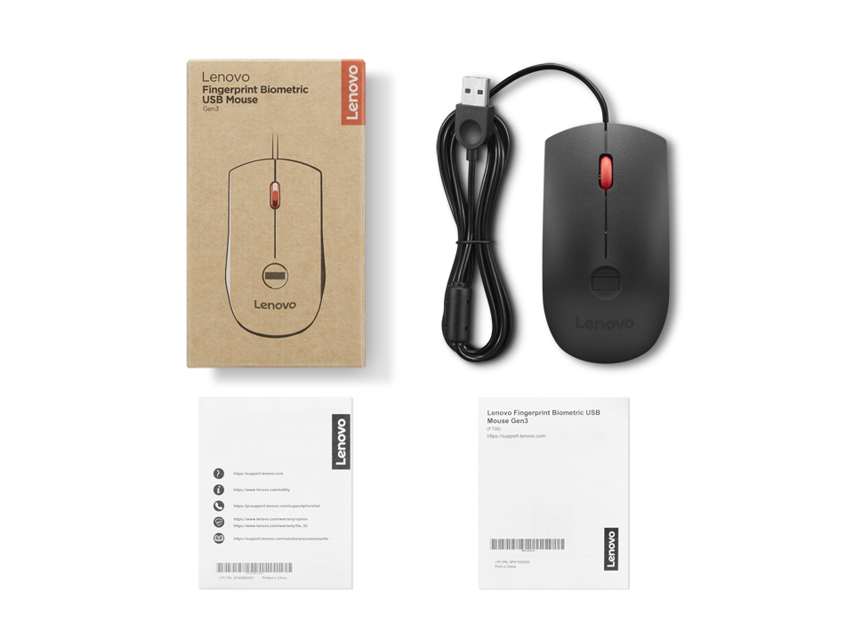 Lenovo 4Y51S24029 souris Bureau Ambidextre USB Type-A Optique 2000 DPI