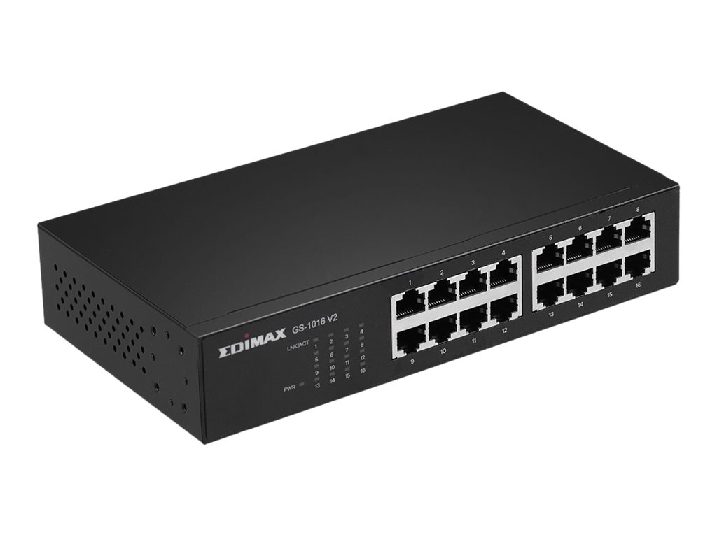 Edimax GS-1016 V2 network switch Managed Gigabit Ethernet (10/100/1000) Black