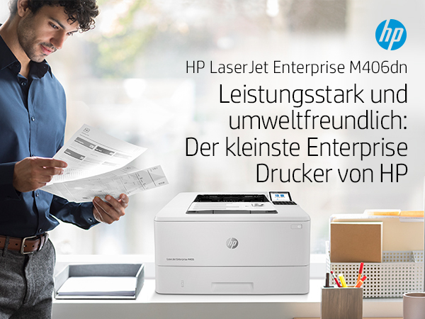 HP LaserJet Enterprise M406dn Schwarzwei� Drucker - Nur Ethernet; Duplex - Laser - 1200 x 1200 DPI - A4 - 38 Seiten pro Minute - Doppelseitiger Druck - Netzwerkf�hig