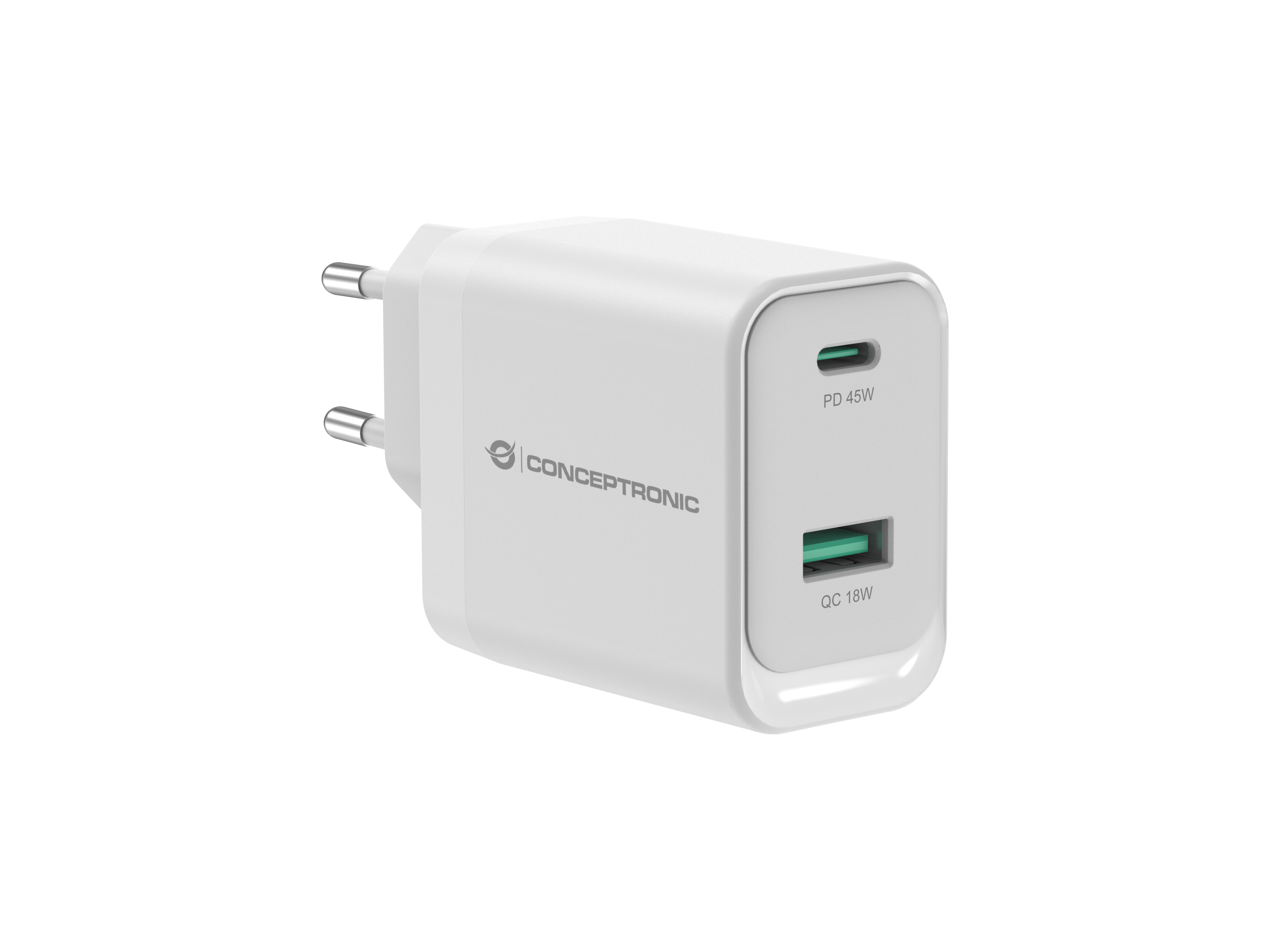 Conceptronic ALTHEA20W45 cargador de dispositivo mvil Universal Blanco Corriente alterna Carga rpida Interior