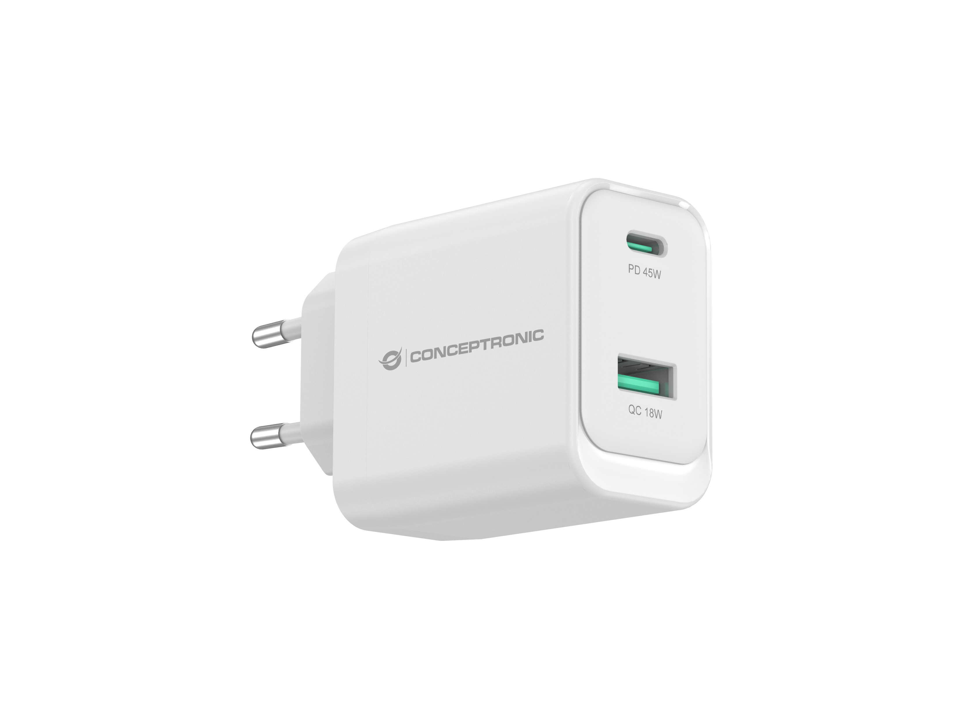 Conceptronic ALTHEA20W45 cargador de dispositivo mvil Universal Blanco Corriente alterna Carga rpida Interior