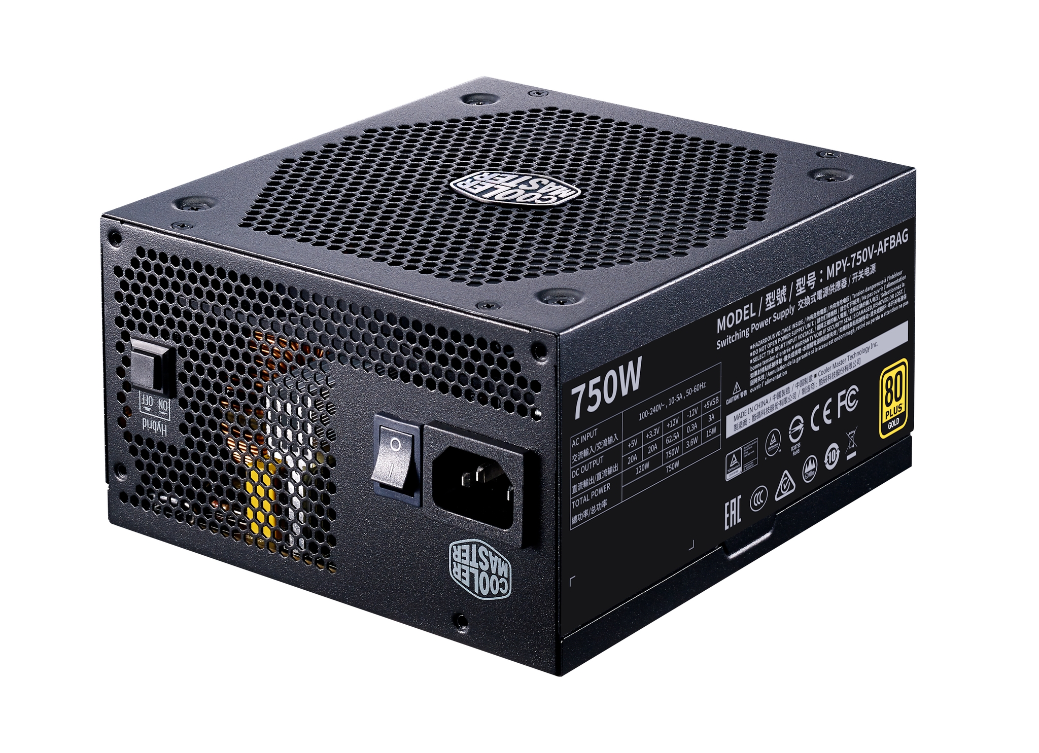 Cooler Master V750 Gold-V2 unit� dalimentation d�nergie 750 W 24-pin ATX ATX Noir