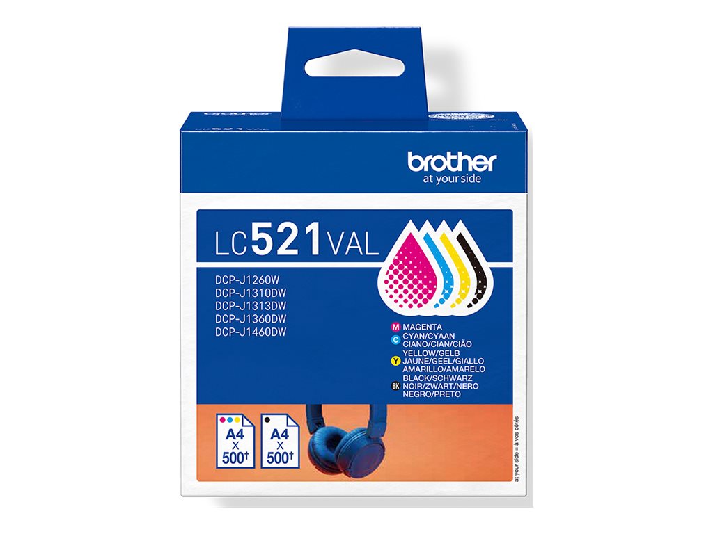 Brother LC521VAL Genuine Ink Cartridge Value Pack