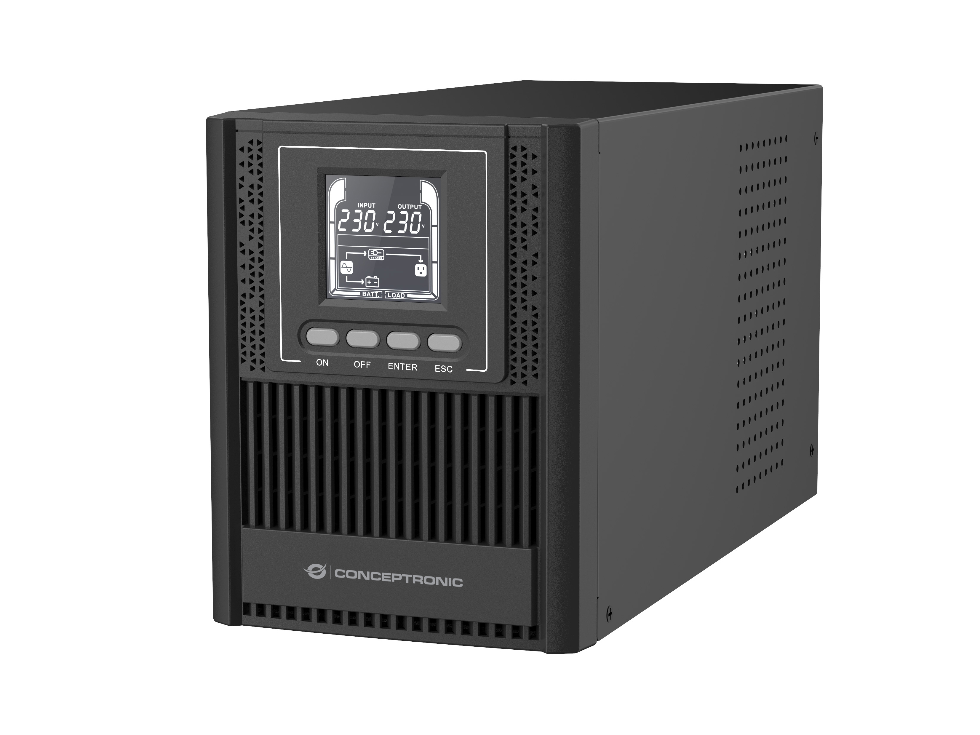 Conceptronic ZEUS52ES1K sistema de alimentacin ininterrumpida (UPS) Doble conversin (en lnea) 1 kVA 900 W 3 salidas AC