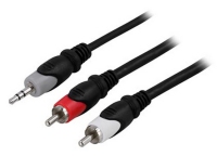 Deltaco MM-139 - 3.5mm - Mnnlich - 2 x RCA - Mnnlich - 1 m - Mehrfarbig