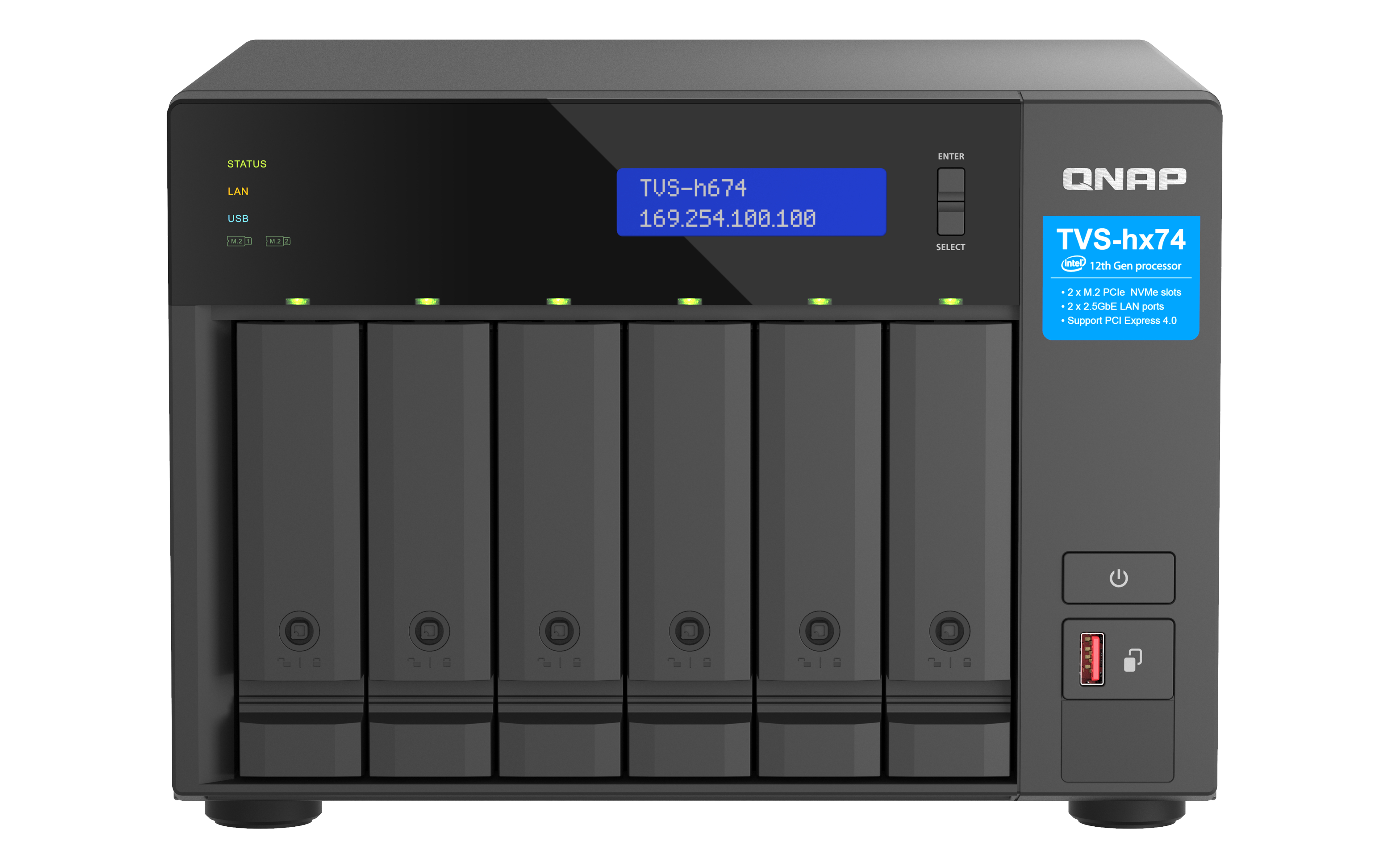 QNAP TVS-H674T-I5-32G server NAS e di archiviazione Tower Intel Core i5 i5-12400 32 GB DDR4 HDD QNAP QTS Nero