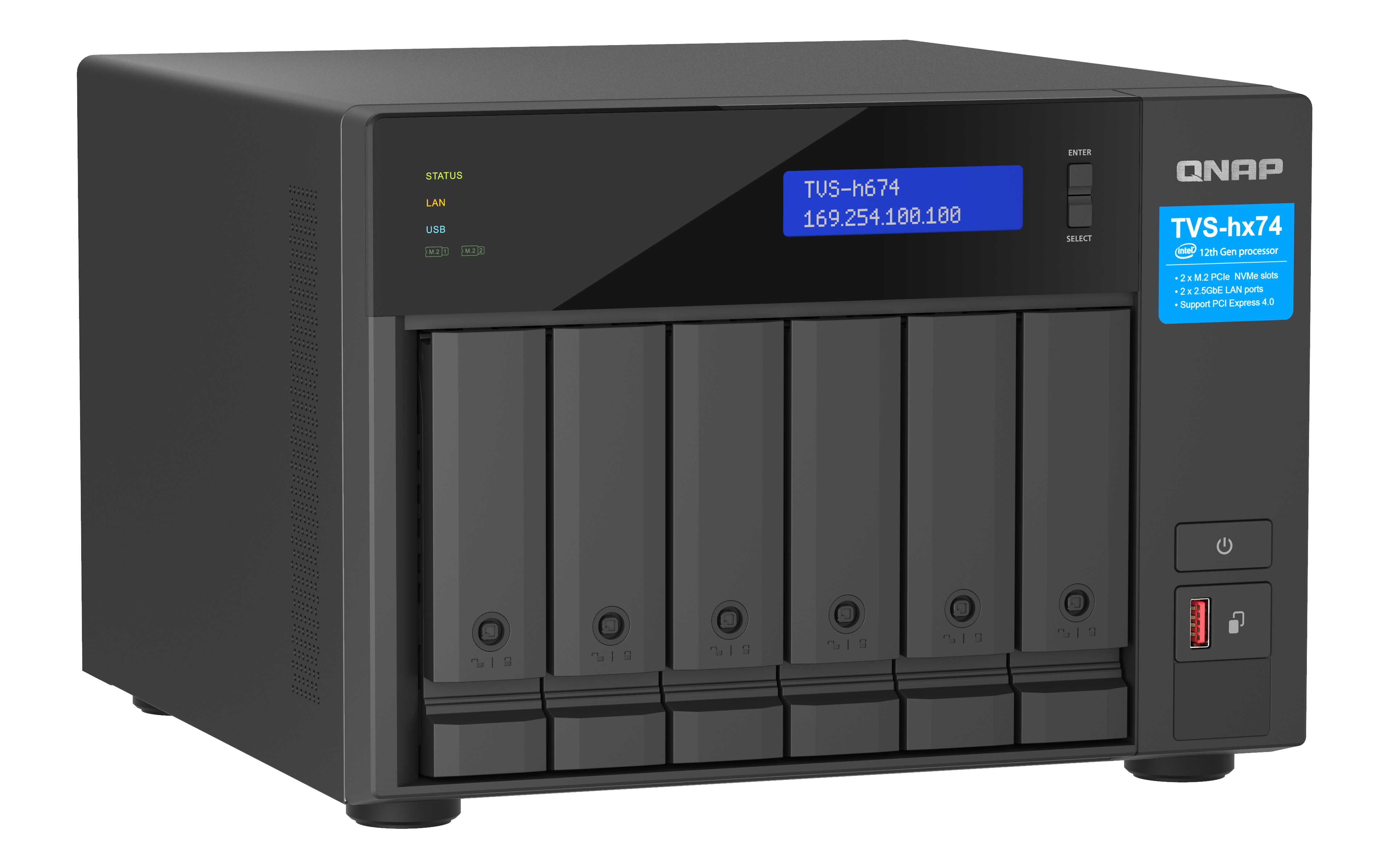QNAP TVS-H674T-I5-32G server NAS e di archiviazione Tower Intel Core i5 i5-12400 32 GB DDR4 HDD QNAP QTS Nero