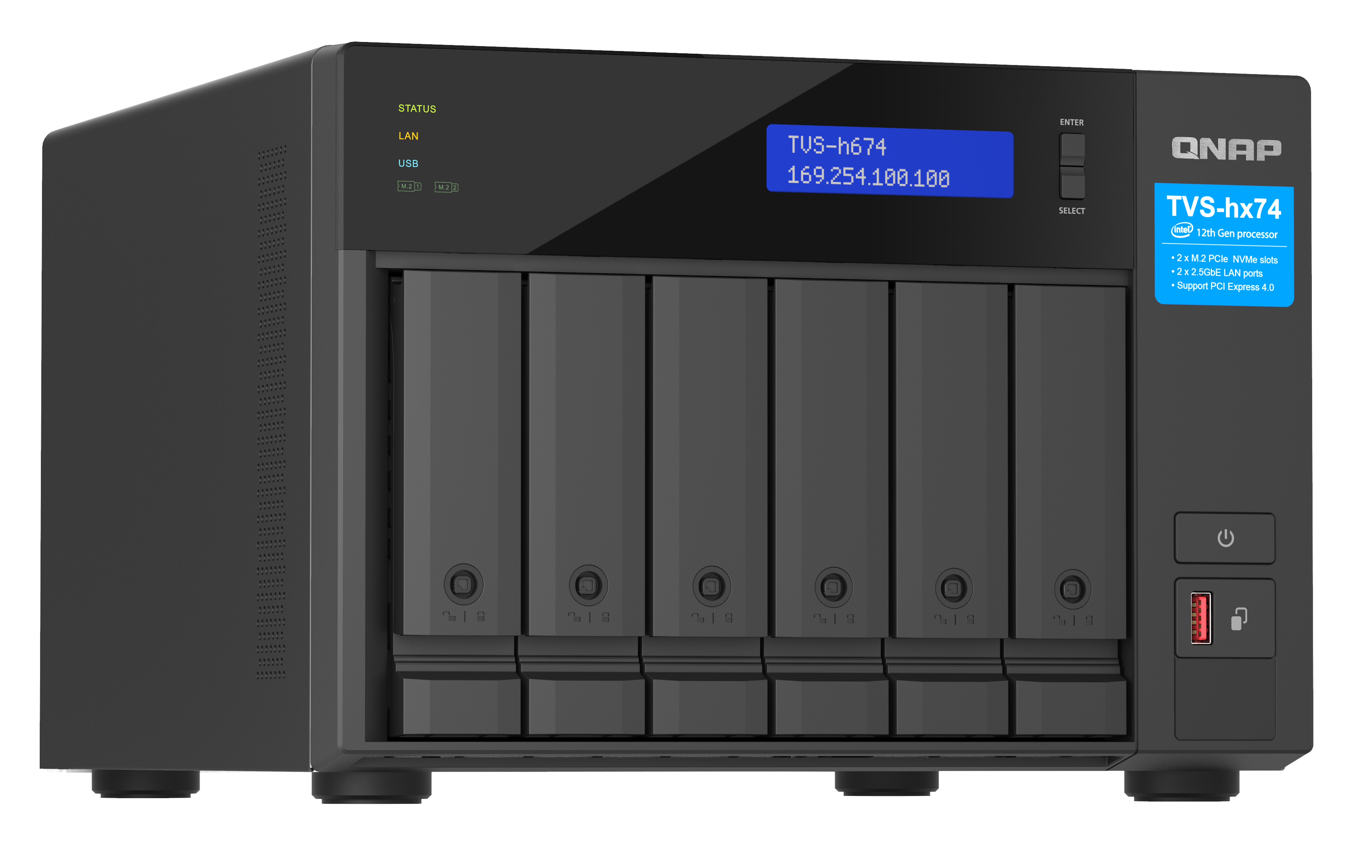 QNAP TVS-H674T-I5-32G server NAS e di archiviazione Tower Intel Core i5 i5-12400 32 GB DDR4 HDD QNAP QTS Nero