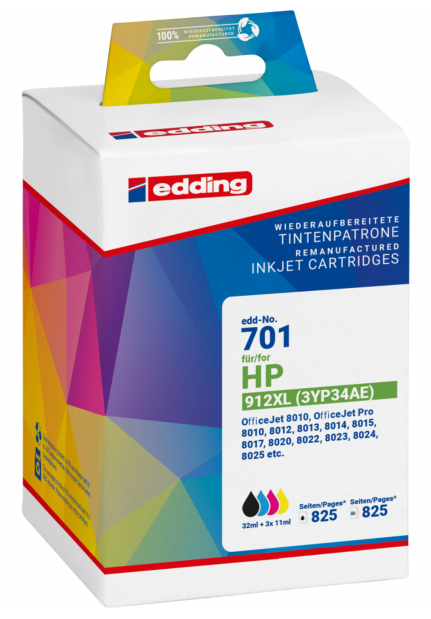 Edding EDD-701 ink cartridge 4 pc(s) Compatible Black, Cyan, Magenta, Yellow