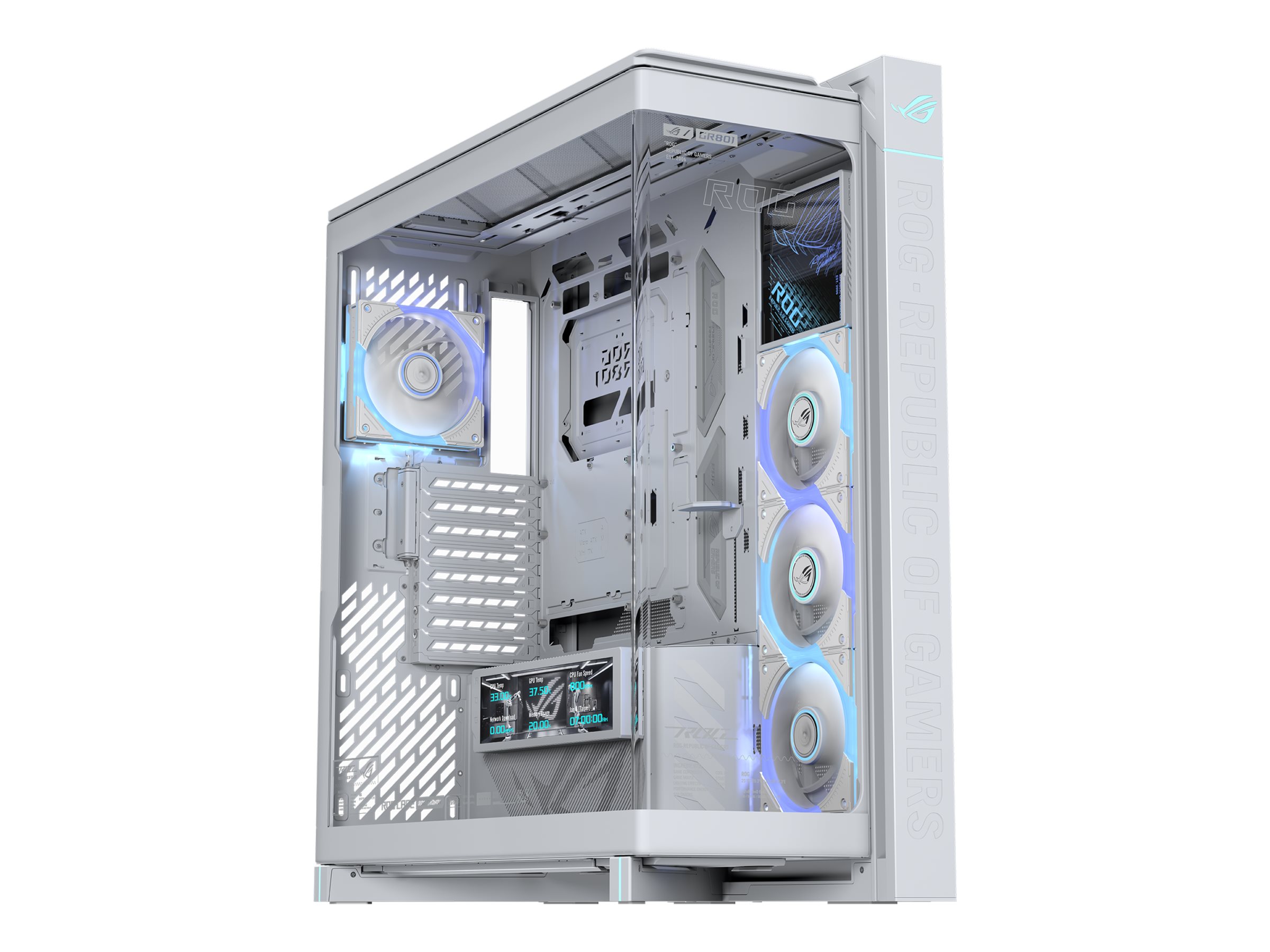 ASUS ROG CRONOX GR801 CURVE TG ARGB WHITE Midi Tower Blanco