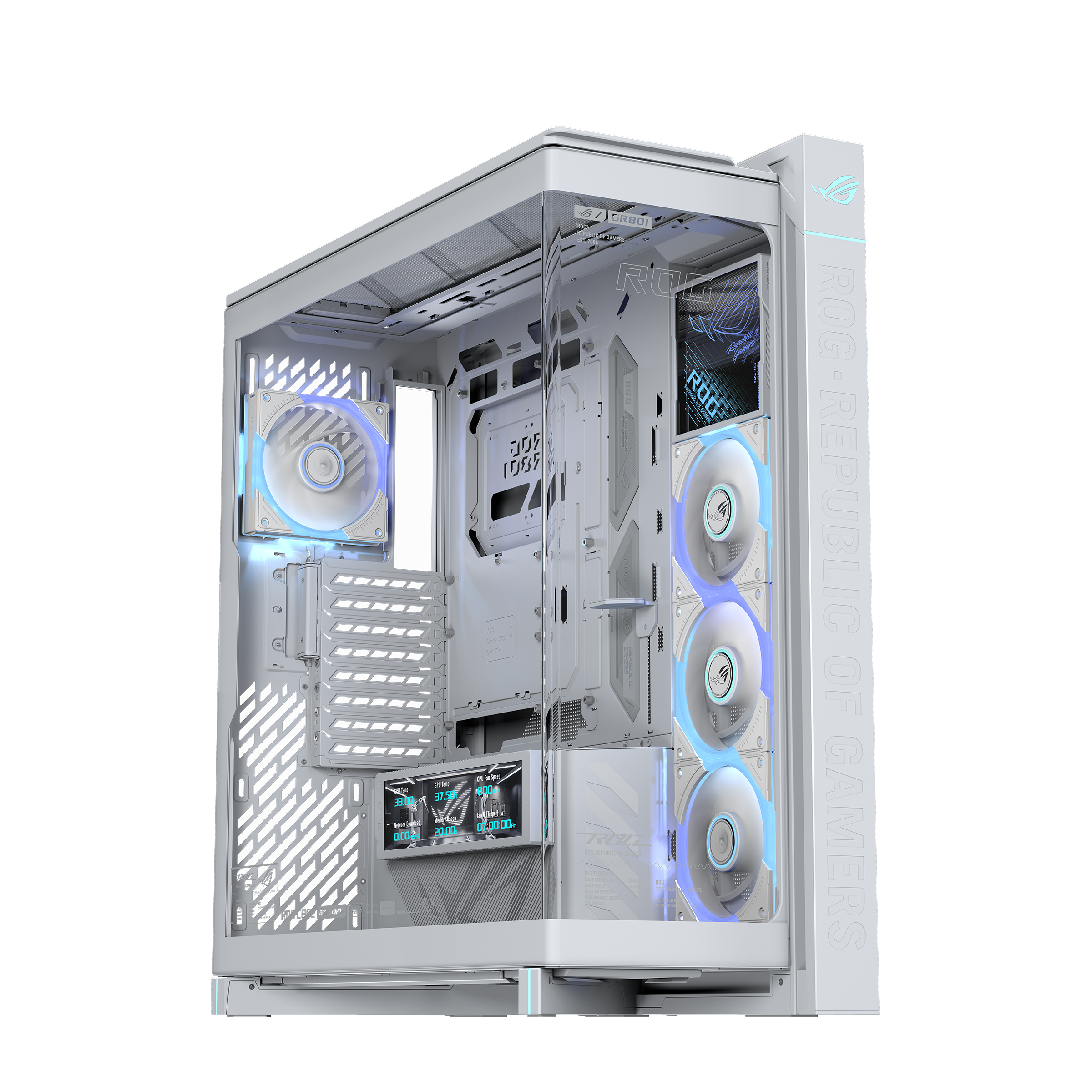 ASUS ROG CRONOX GR801 CURVE TG ARGB WHITE Midi Tower Blanco
