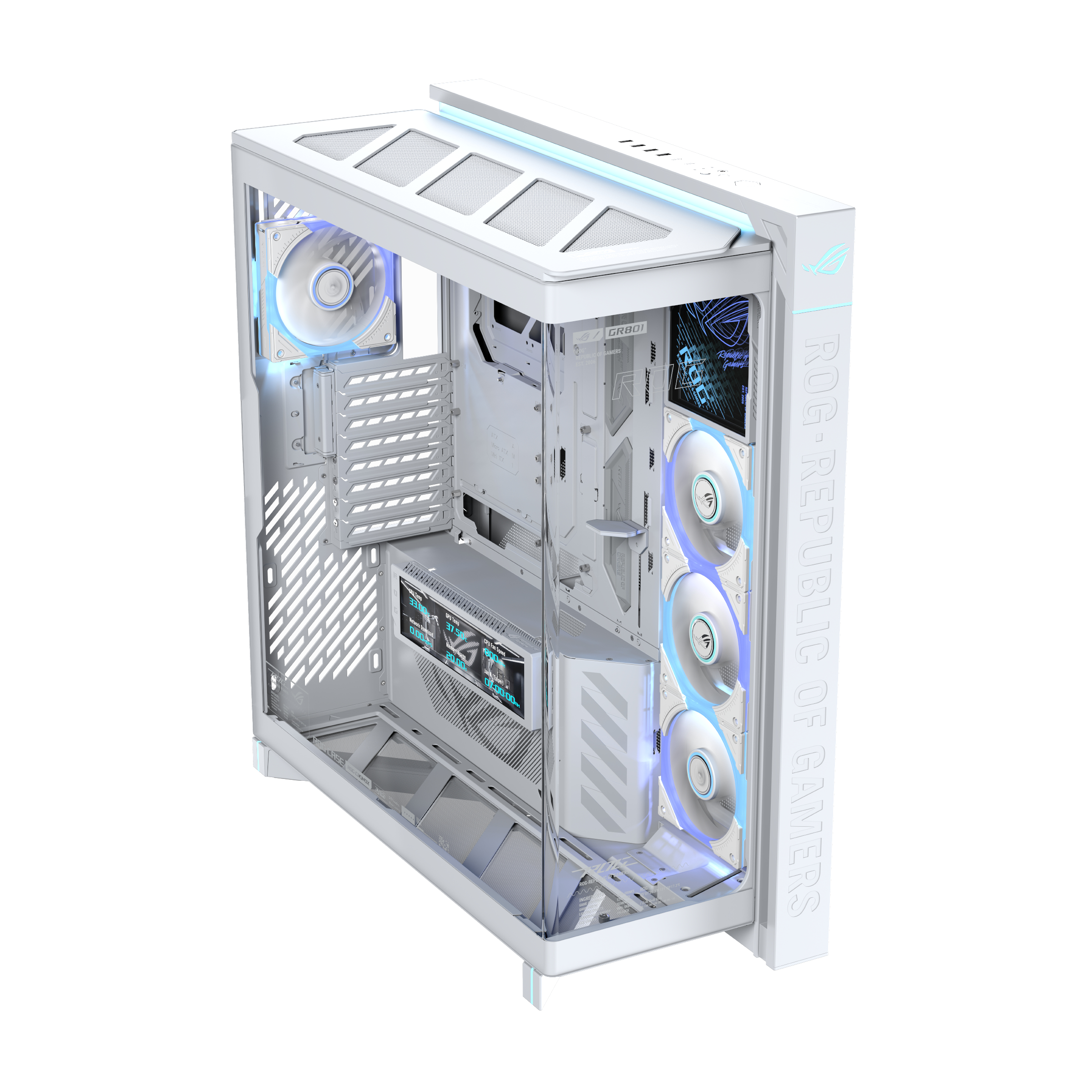 ASUS ROG CRONOX GR801 CURVE TG ARGB WHITE Midi Tower Blanco