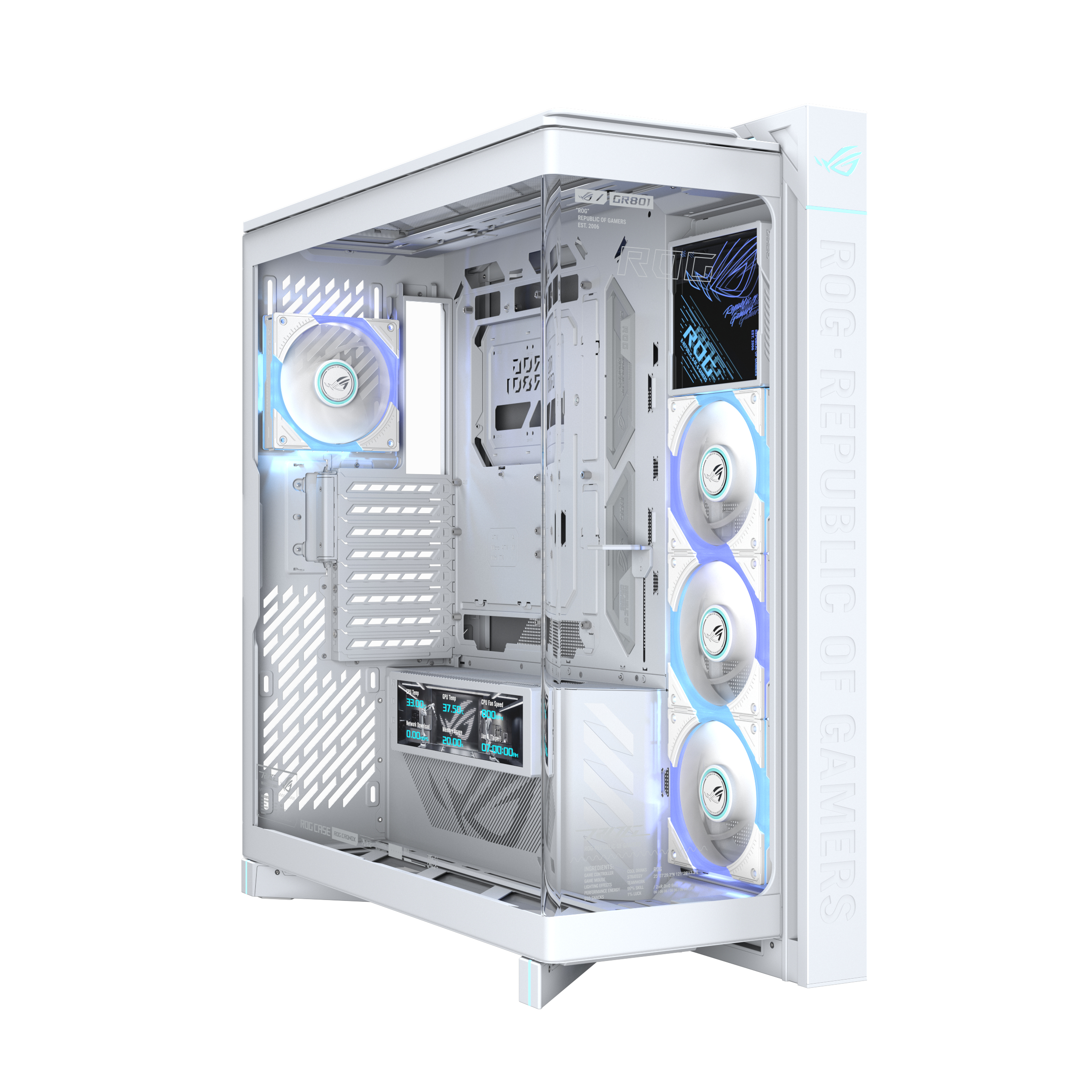 ASUS ROG CRONOX GR801 CURVE TG ARGB WHITE Midi Tower Blanco