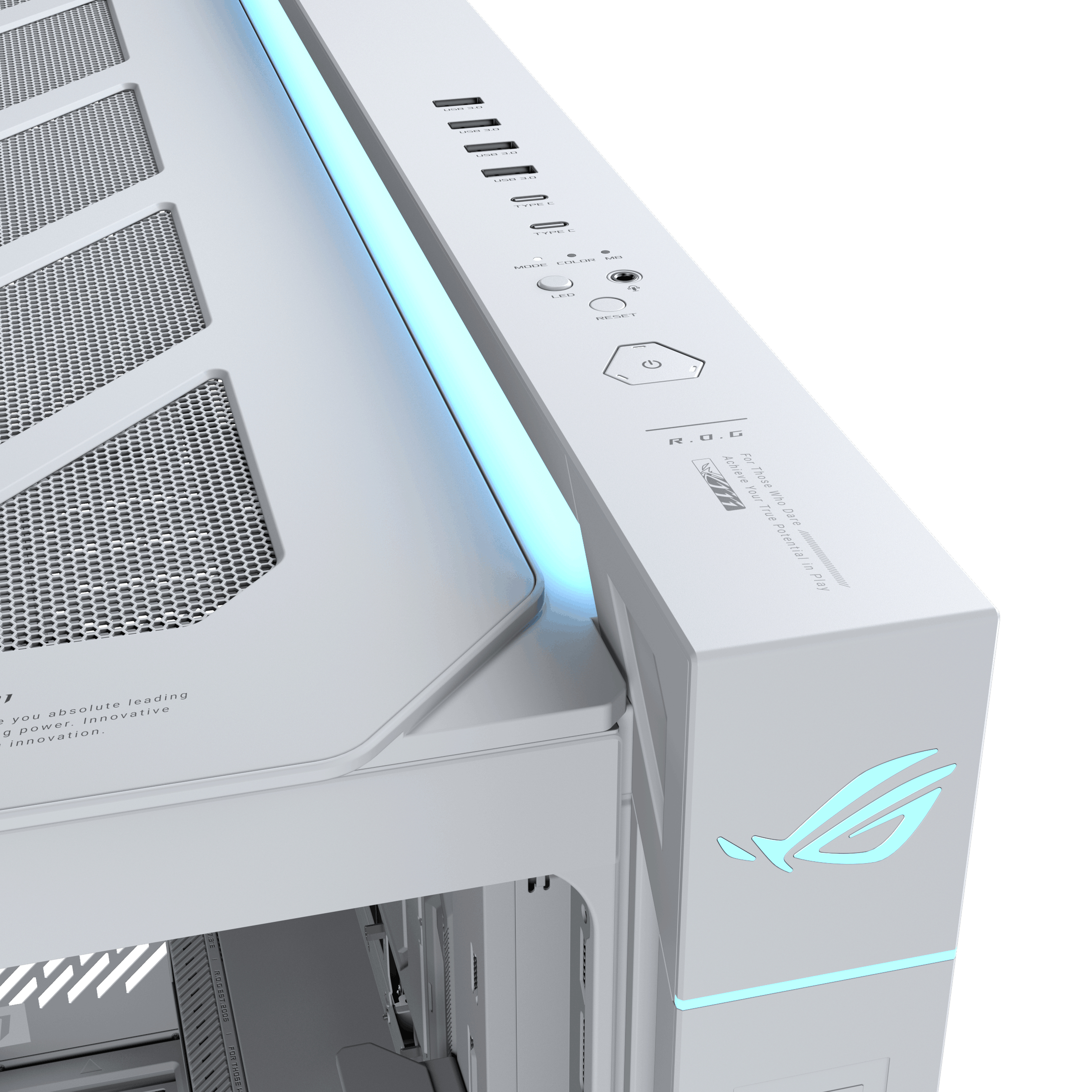 ASUS ROG CRONOX GR801 CURVE TG ARGB WHITE Midi Tower Blanco
