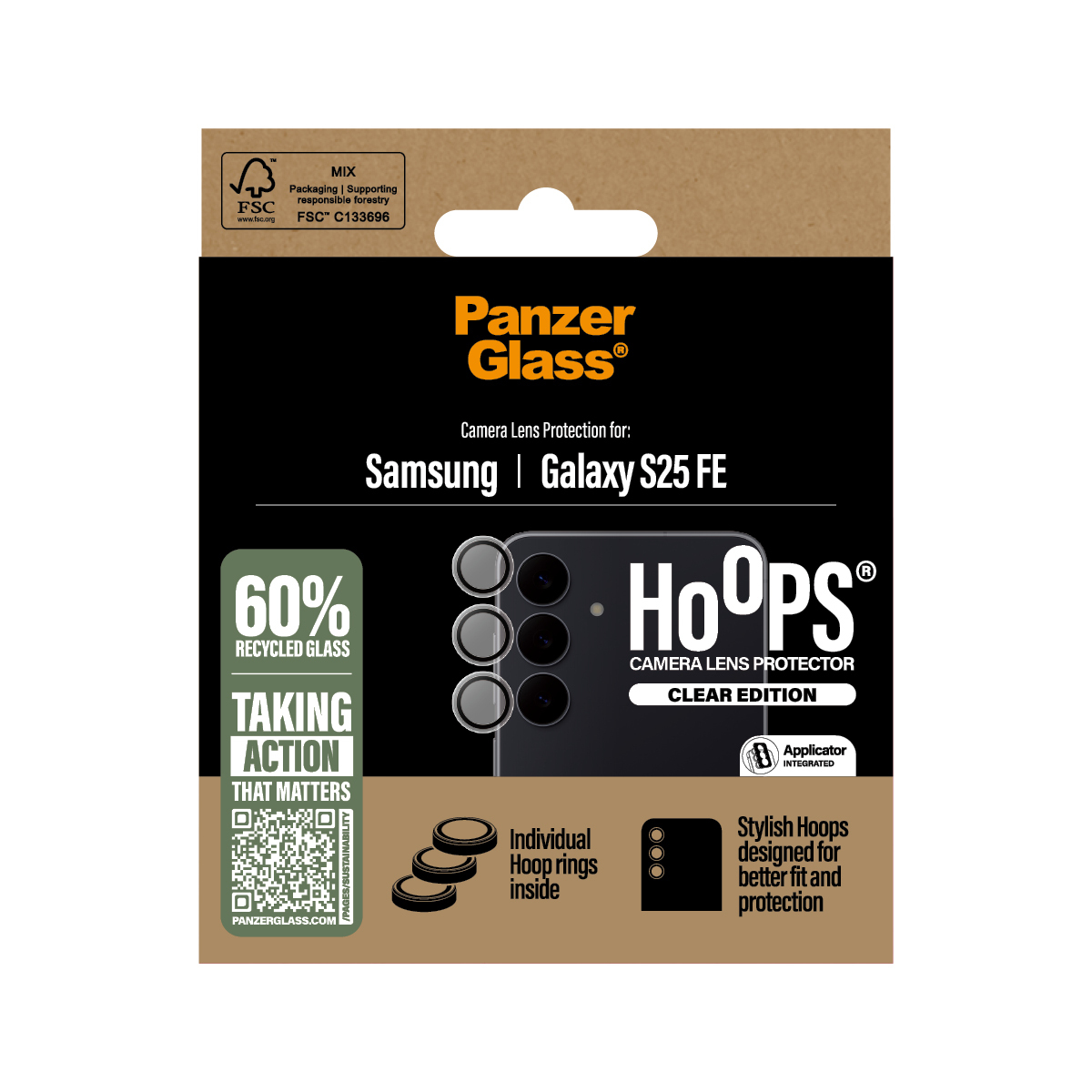PanzerGlass � Hoops� Camera Lens Protector Transparent Samsung Galaxy S25 FE 5G