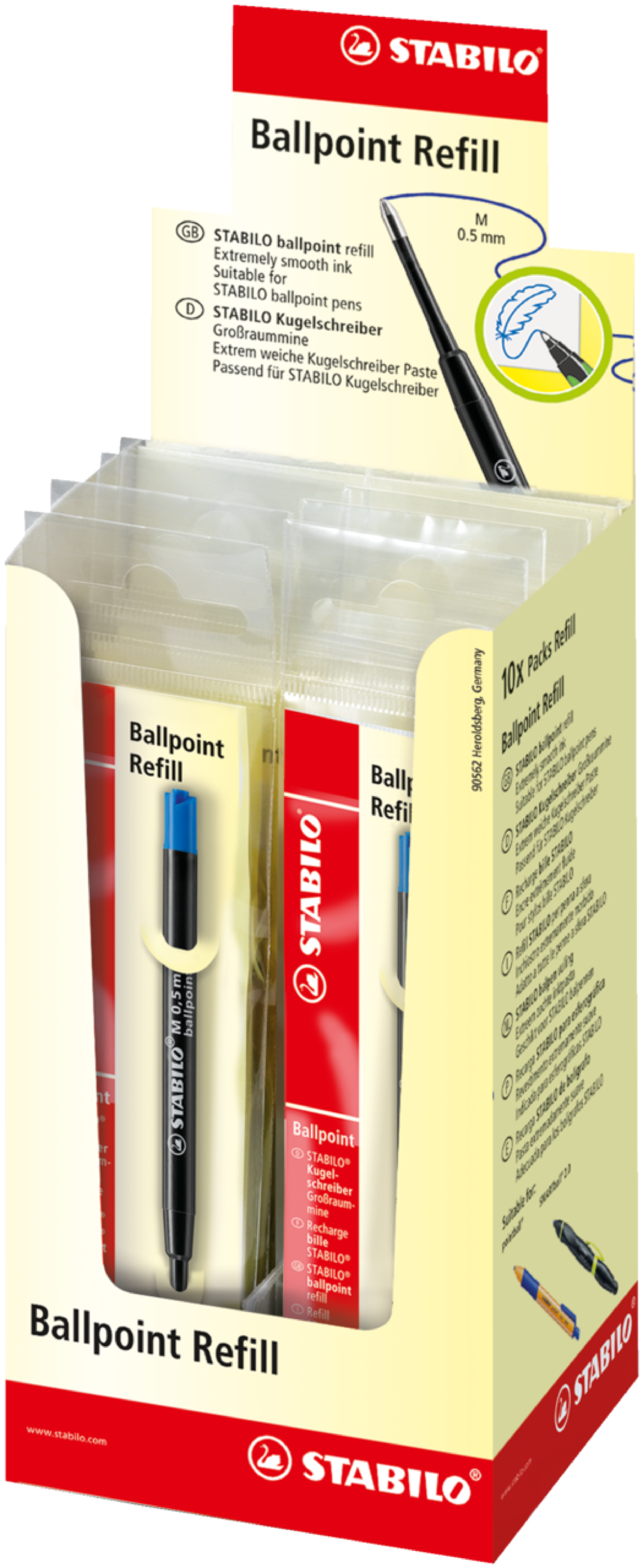 STABILO 2/041-02 Recambio de bol�grafo Medio Azul 10 pieza(s)