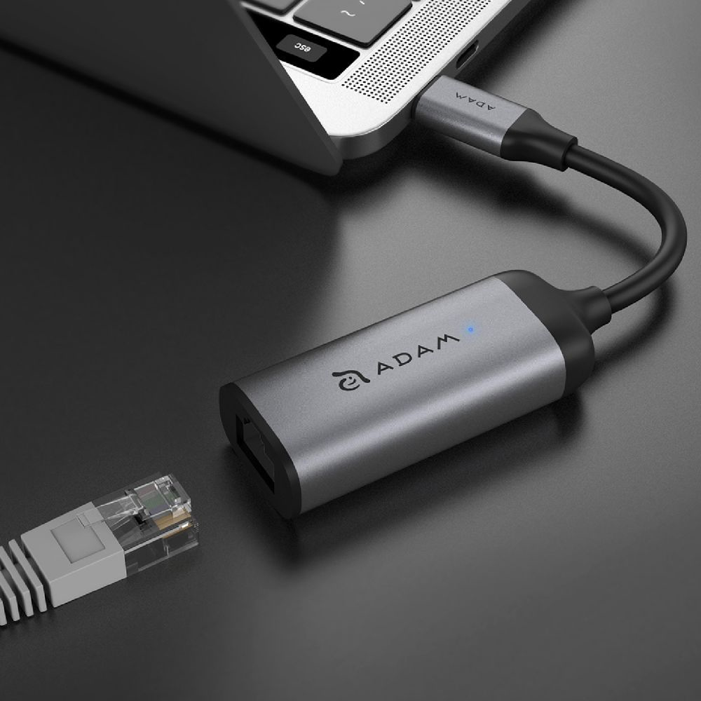 Adam Elements USB-C auf Ethernet Adapter 1 Gbit Grau