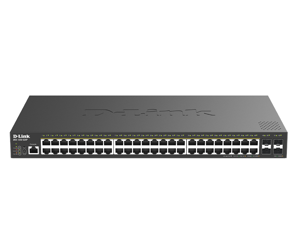 D-Link DGS 1250-52XP - Switch - L3 - Smart - 48 x 10/100/1000 (PoE)
