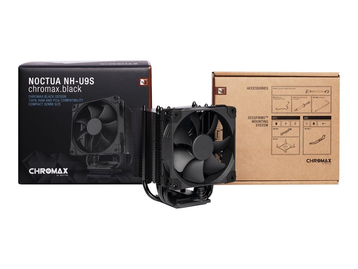 Noctua NH-U9S chromax.black Processeur Dissipateur thermique/Radiateur 9,2 cm Noir, Chrome 1 pi�ce(s)