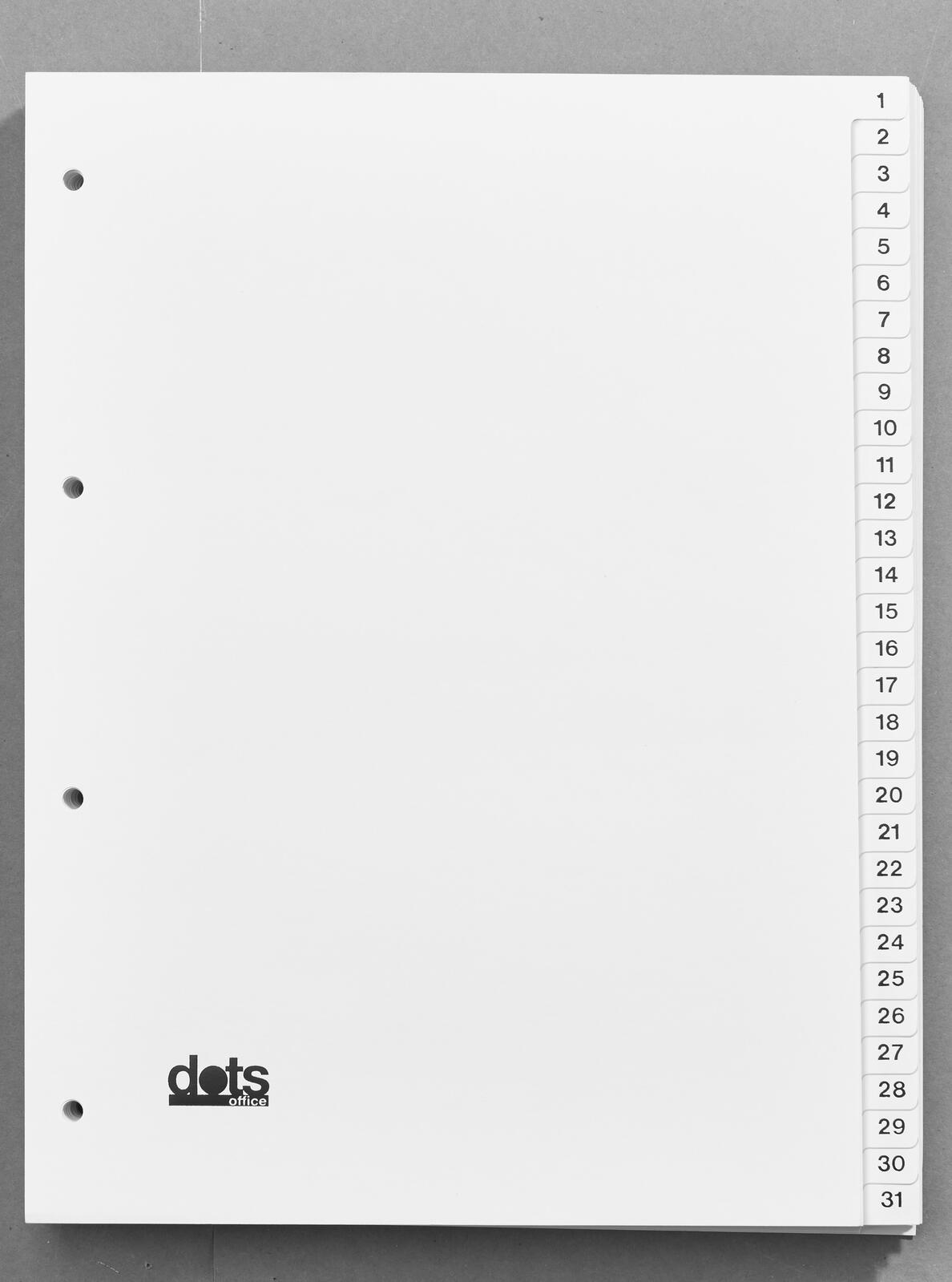 dots 5 Ordnerregister DIN A4 Vollformat 1-31 wei 31-teilig