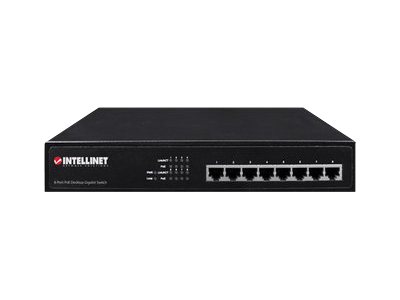 IC Intracom Intellinet 8-Port Gigabit Ethernet PoE+ Switch, 8 x PoE ports, IEEE 802.3at/af Power-over-Ethernet (PoE+/PoE)