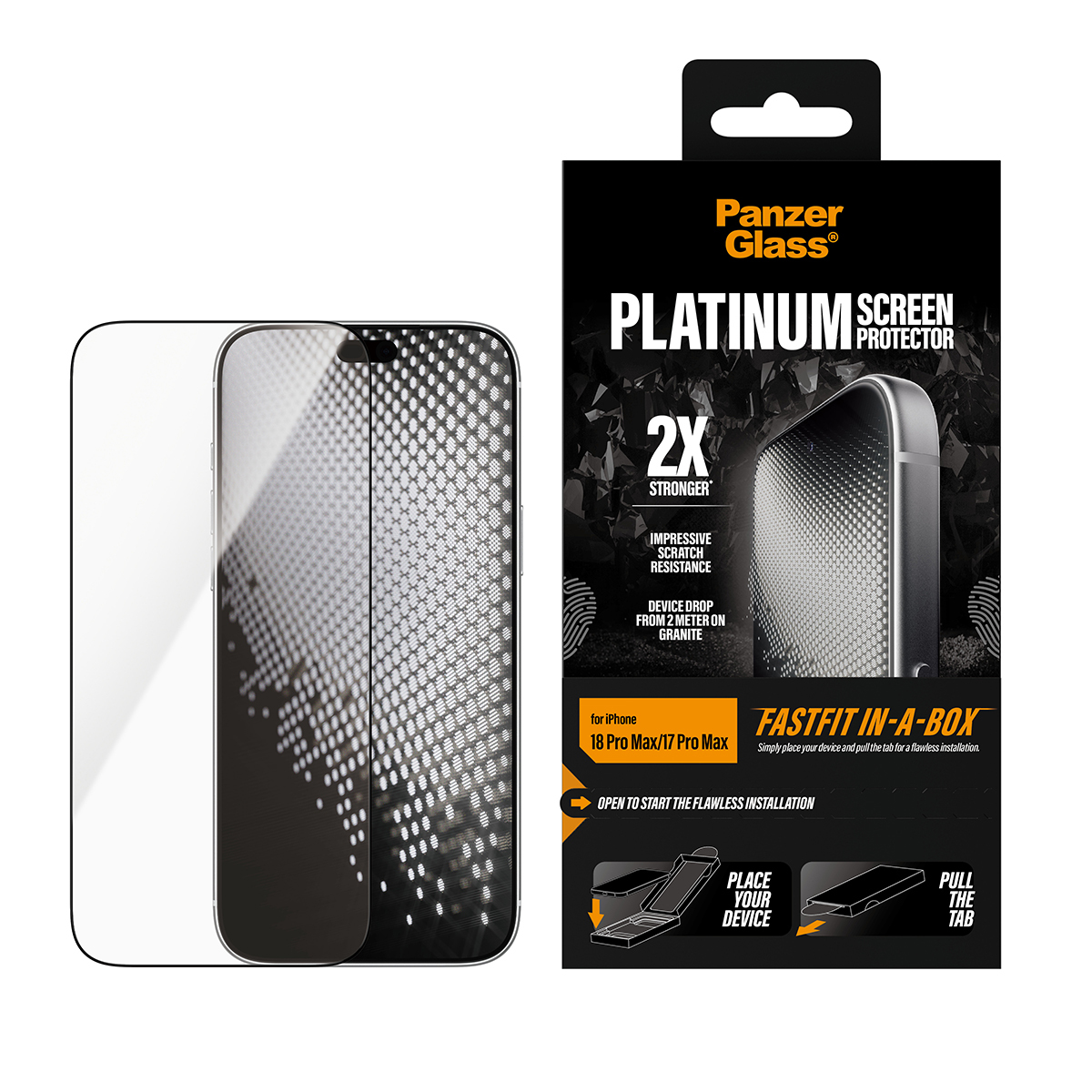 PanzerGlass � Platinum Screen Protector iPhone 2026 Pro Max | 17 Pro Max w. FASTFIT IN-A-BOX Protector de pantalla 1 pieza(s)