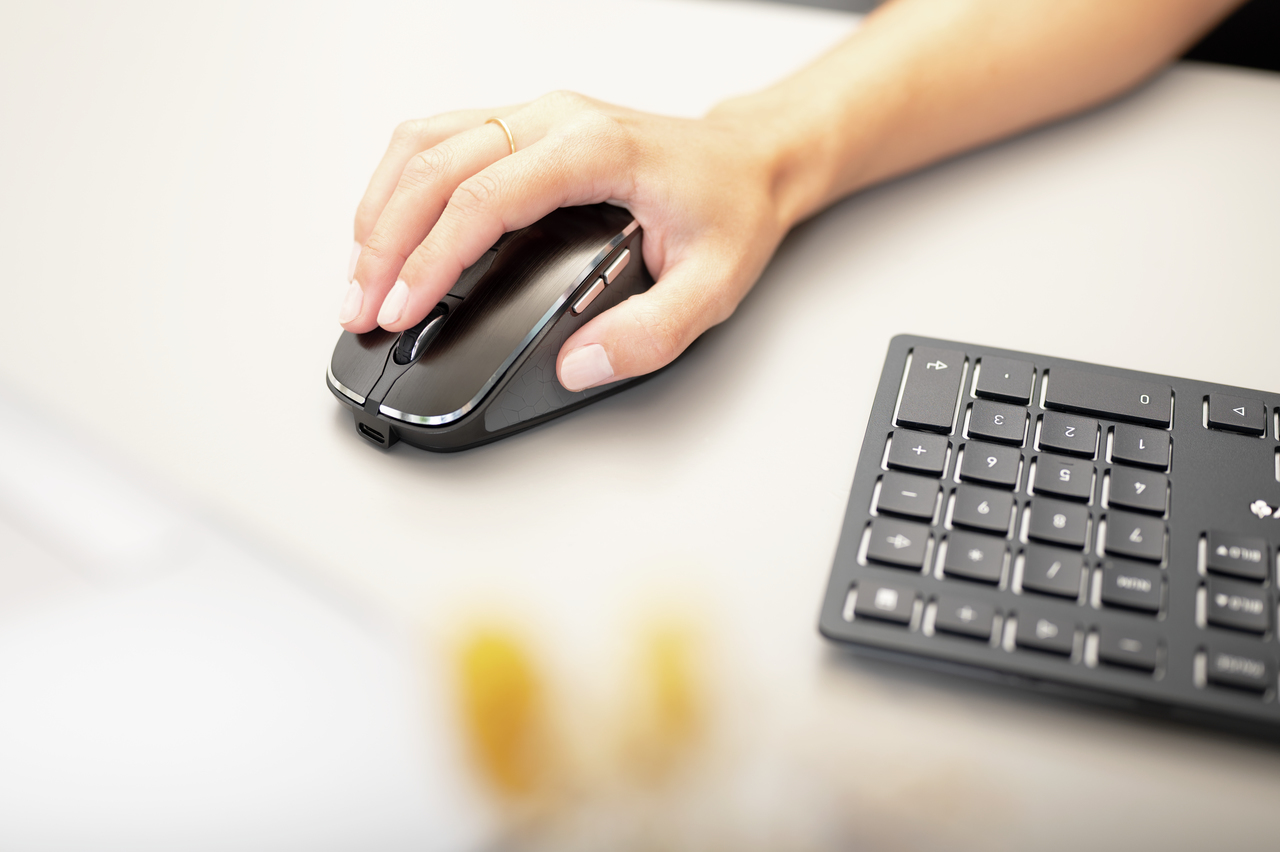 CHERRY DW 9500 SLIM clavier Souris incluse RF sans fil + Bluetooth QWERTY Espagnole Noir, Gris