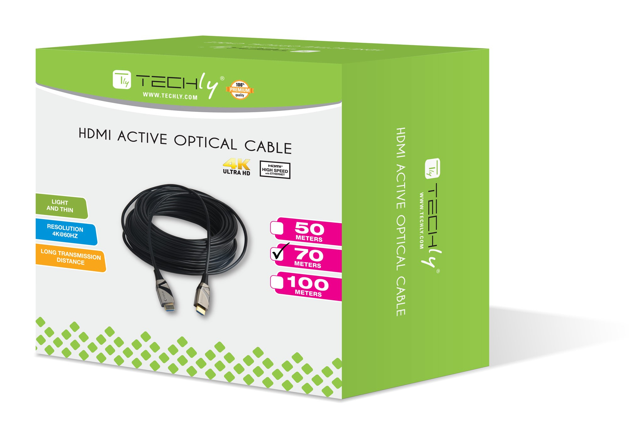 Techly ICOC-HDMI-HY2-070 HDMI cable 70 m HDMI Type A (Standard) Black