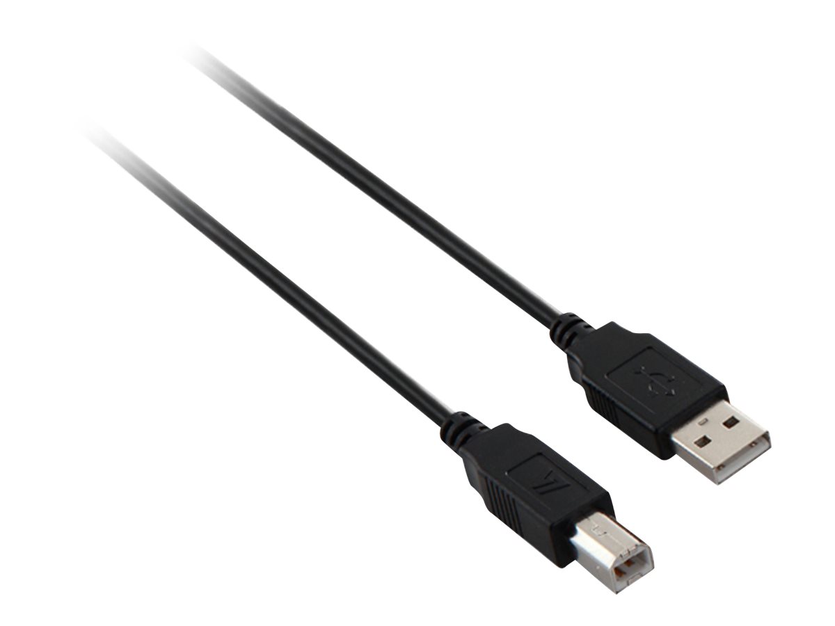 V7 Black USB Cable USB 2.0 A Male to USB 2.0 B Male 2m 6.6ft