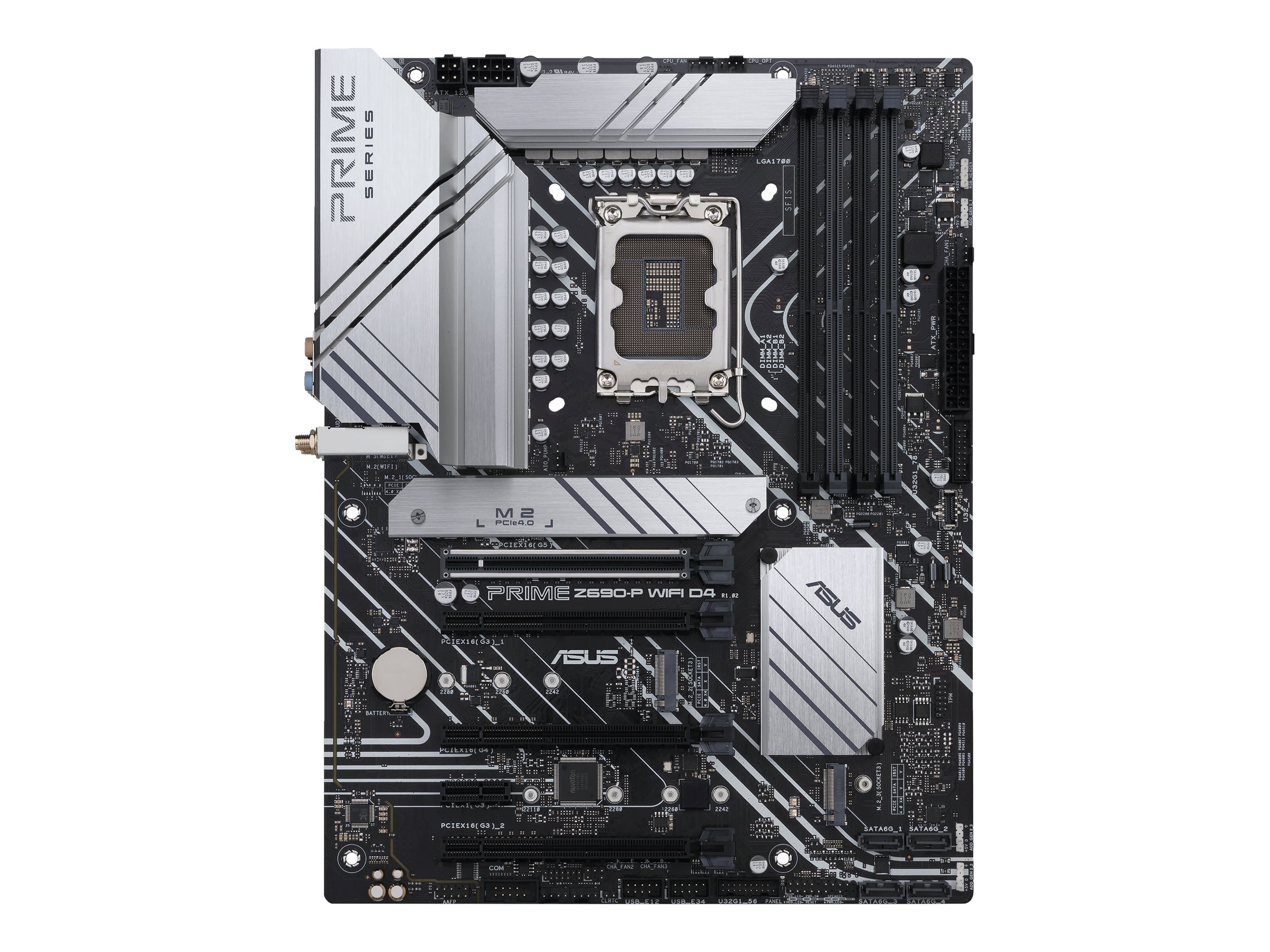 ASUS PRIME Z690-P WIFI D4 - Motherboard - ATX - LGA1700-Sockel - Z690 Chipsatz - USB-C Gen1, USB 3.2 Gen 1, USB 3.2 Gen 2, USB-C Gen 2x2 - 2.5 Gigabit LAN, Wi-Fi 6, Bluetooth - Onboard-Grafik (CPU erforderlich)