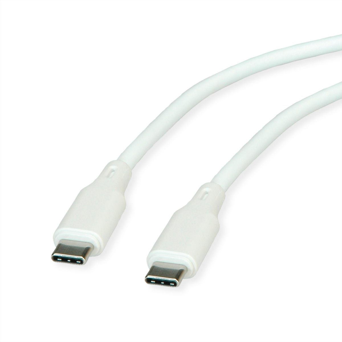 ROLINE USB 2.0 Kabel C-C ST/ST Silikon 60W 1m Weiss - Kabel - Digital/Daten