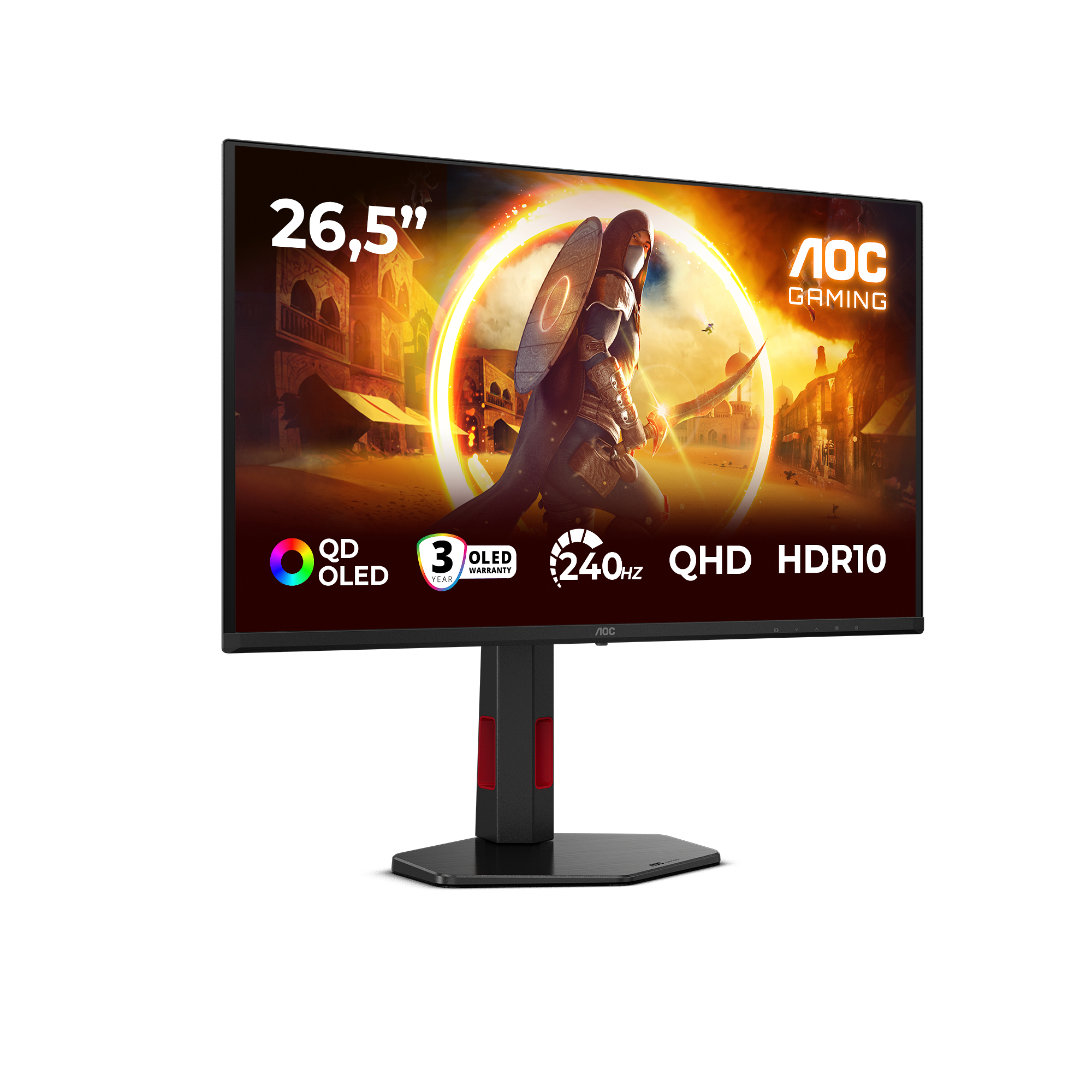 AOC G4 Q27G4ZDR pantalla para PC 67,3 cm (26.5) 2560 x 1440 Pixeles Quad HD QD-OLED Negro, Rojo