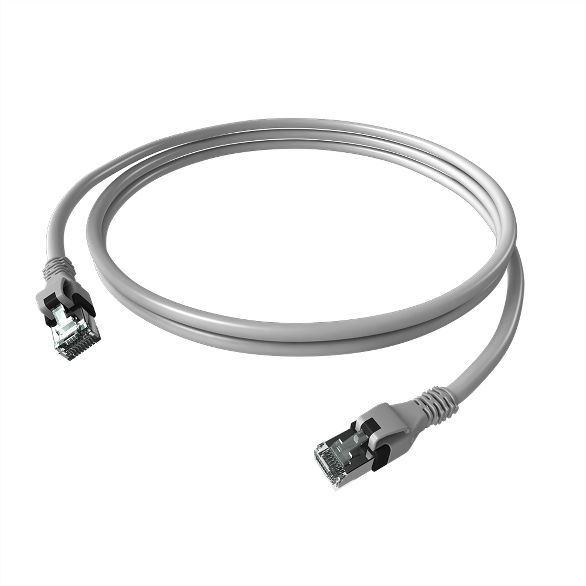 EasyLan DualBoot PushPull S/FTP IP20 Patchkabel Kat.6A 0,5m grau - EasyLan DualBoot PushPull IP20 Patchkabel - Kat.6A (Class EA)