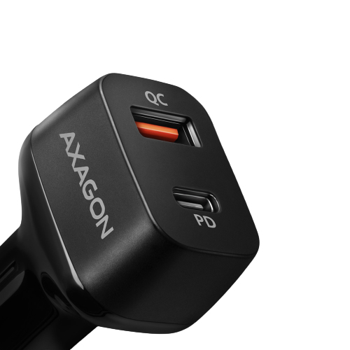 Axagon PWC-PQ38 cargador de dispositivo m�vil Port�til, Smartphone, Tableta Negro Encendedor de cigarrillos Carga r�pida Auto