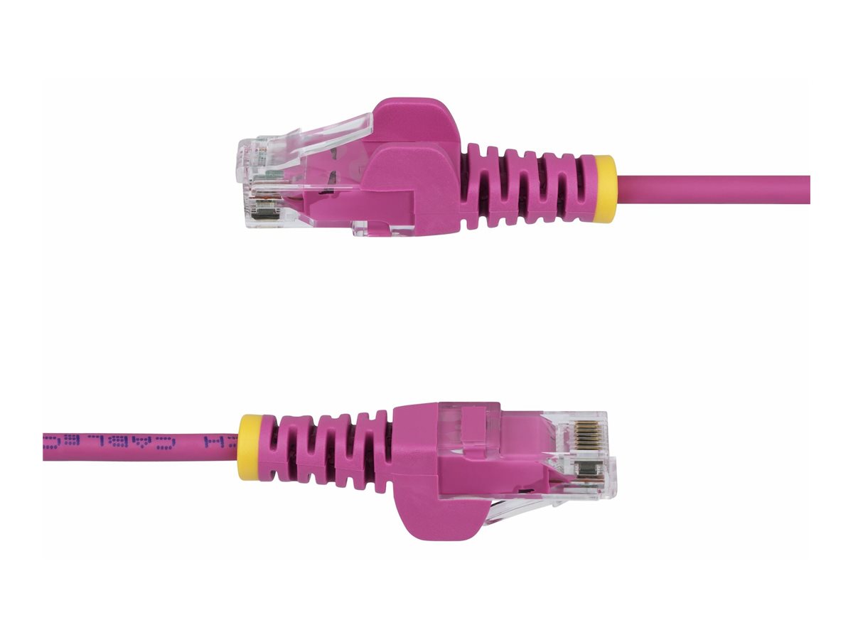 StarTech.com C�ble Ethernet CAT6 Rose Fin de 2,5m, Sans Accroc, 100W PoE, UTP, LSZH, Fil de Cuivre Pur 28AWG, Cordon Patch R�seau RJ45 avec Serre-C�ble, Contr�l� Fluke