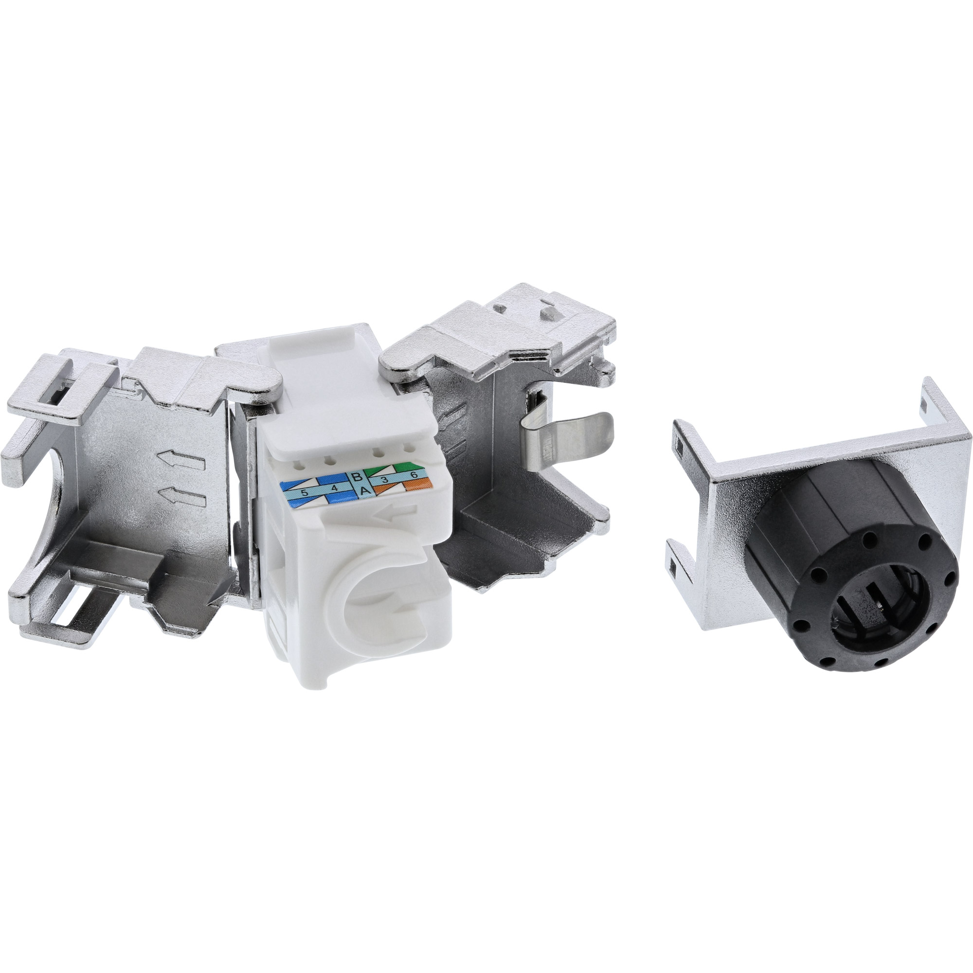 InLine Premium RJ45 Keystone Jack Snap-In module Cat.6a, with dust cover