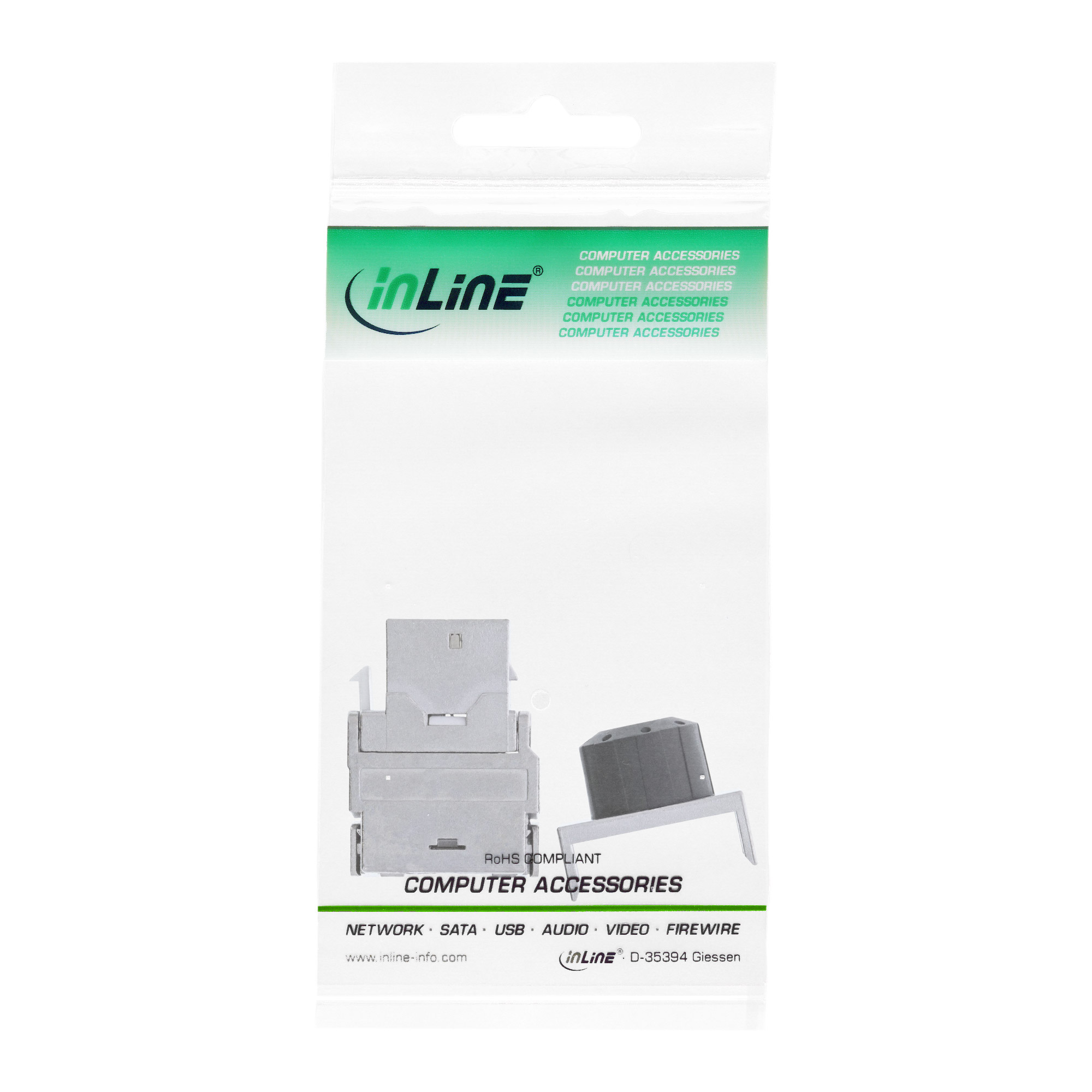 InLine Premium RJ45 Keystone Jack Snap-In module Cat.6a, with dust cover