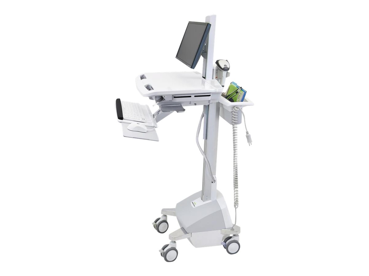 Ergotron Wagen - f�r LCD-Display / PC-Ausr�stung - LiFe batteriebetrieben, EU - medizinisch - Kunststoff, Aluminium, verzinker Stahl - Grau, wei�, Polished Aluminum - Bildschirmgr��e: bis zu 55,9 cm (bis zu 22 Zoll)