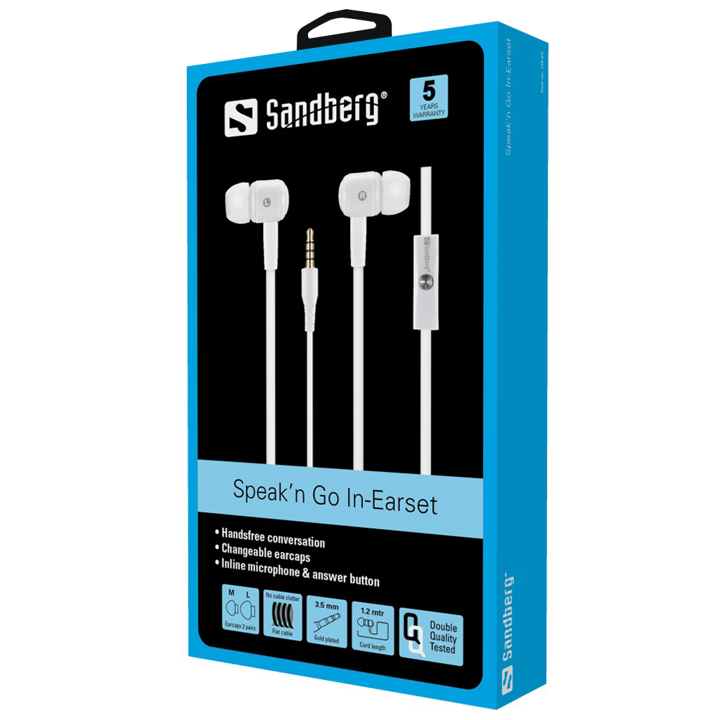 Sandberg Speak n Go In-Earset White