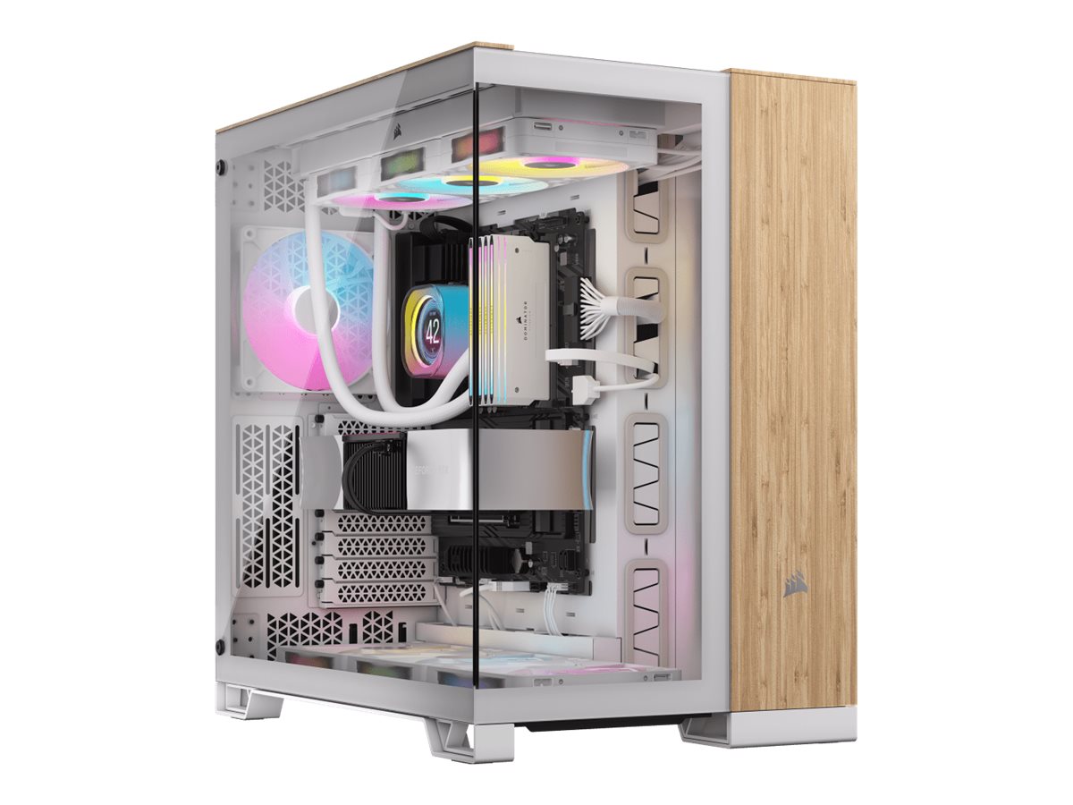 Corsair 6500X weiss/hellbraun Tempered Glass x 2