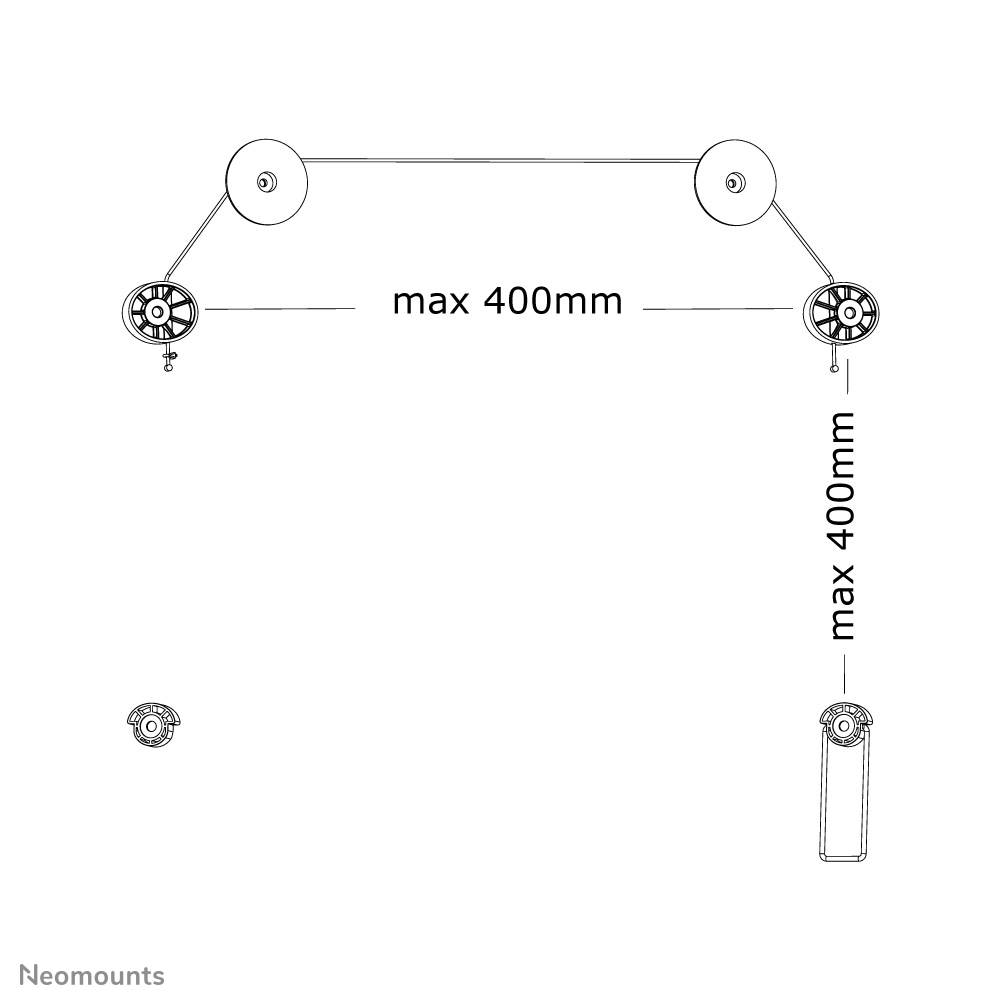 Neomounts PLASMA-W800 - Klammer - fest - f�r Flachbildschirm - Schwarz - Bildschirmgr��e: 81.3-139.7 cm (32-55)
