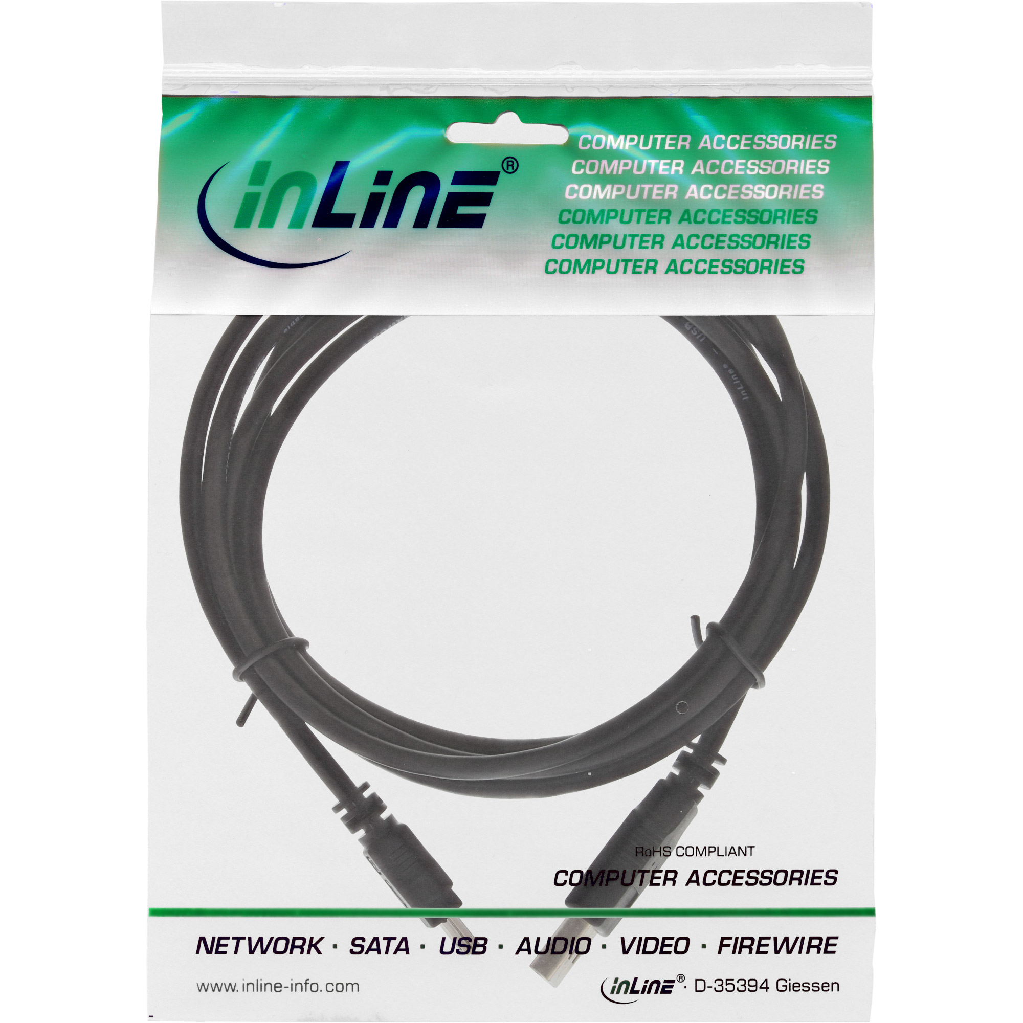 InLine USB 2.0 Mini Cable USB Type A male / Mini B male, 5pin, black, 0.5m