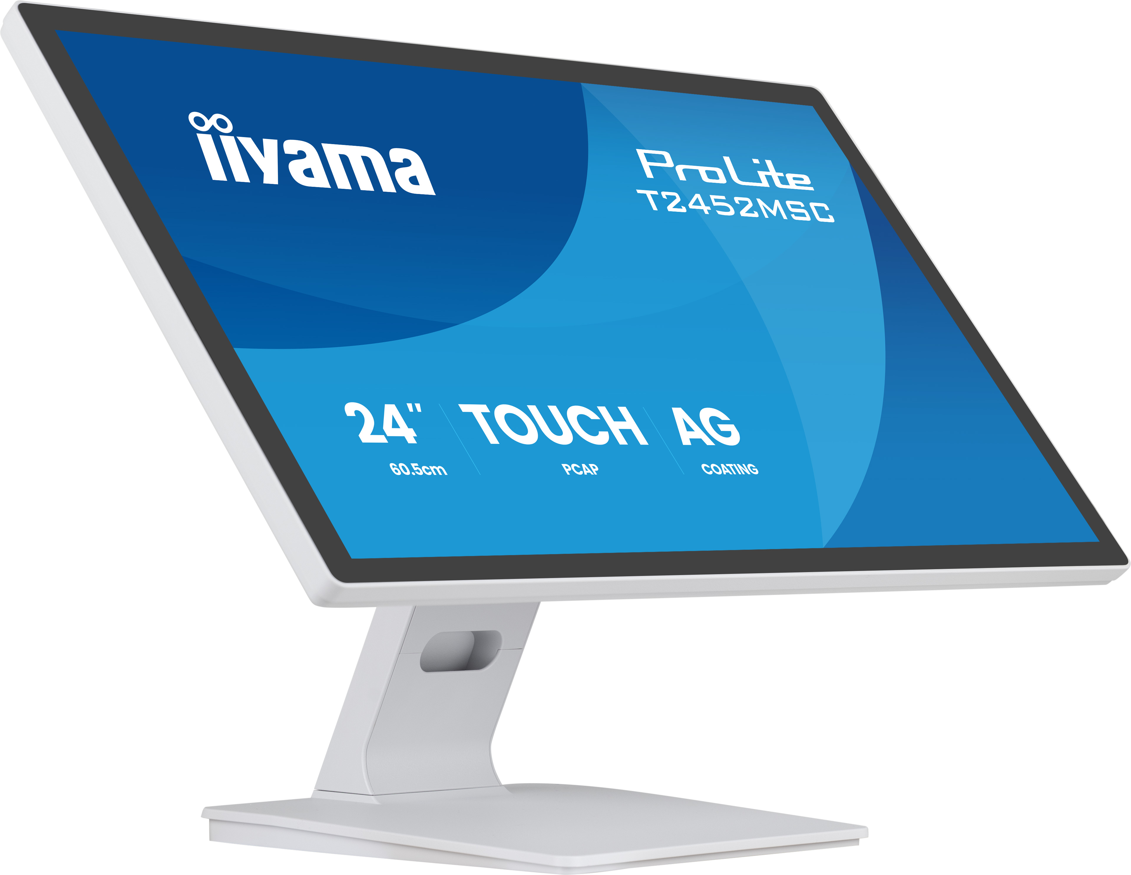 iiyama ProLite T2452MSC-W1AG �cran plat de PC 60,5 cm (23.8) 1920 x 1080 pixels Full HD LED �cran tactile Blanc