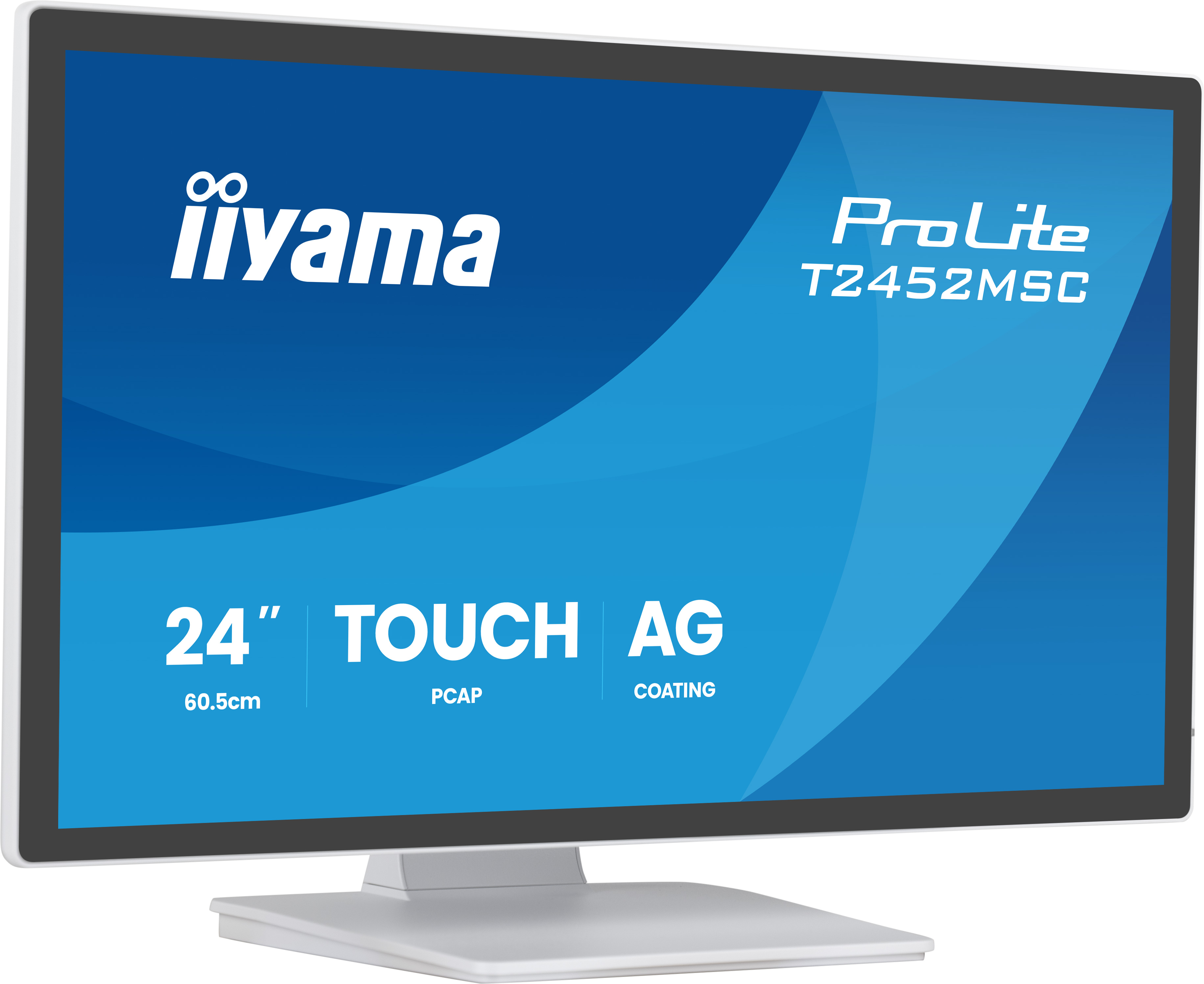iiyama ProLite T2452MSC-W1AG �cran plat de PC 60,5 cm (23.8) 1920 x 1080 pixels Full HD LED �cran tactile Blanc