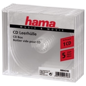 Hama CD/CD-ROM sleeves, clear, 5 pack 1 dischi Trasparente