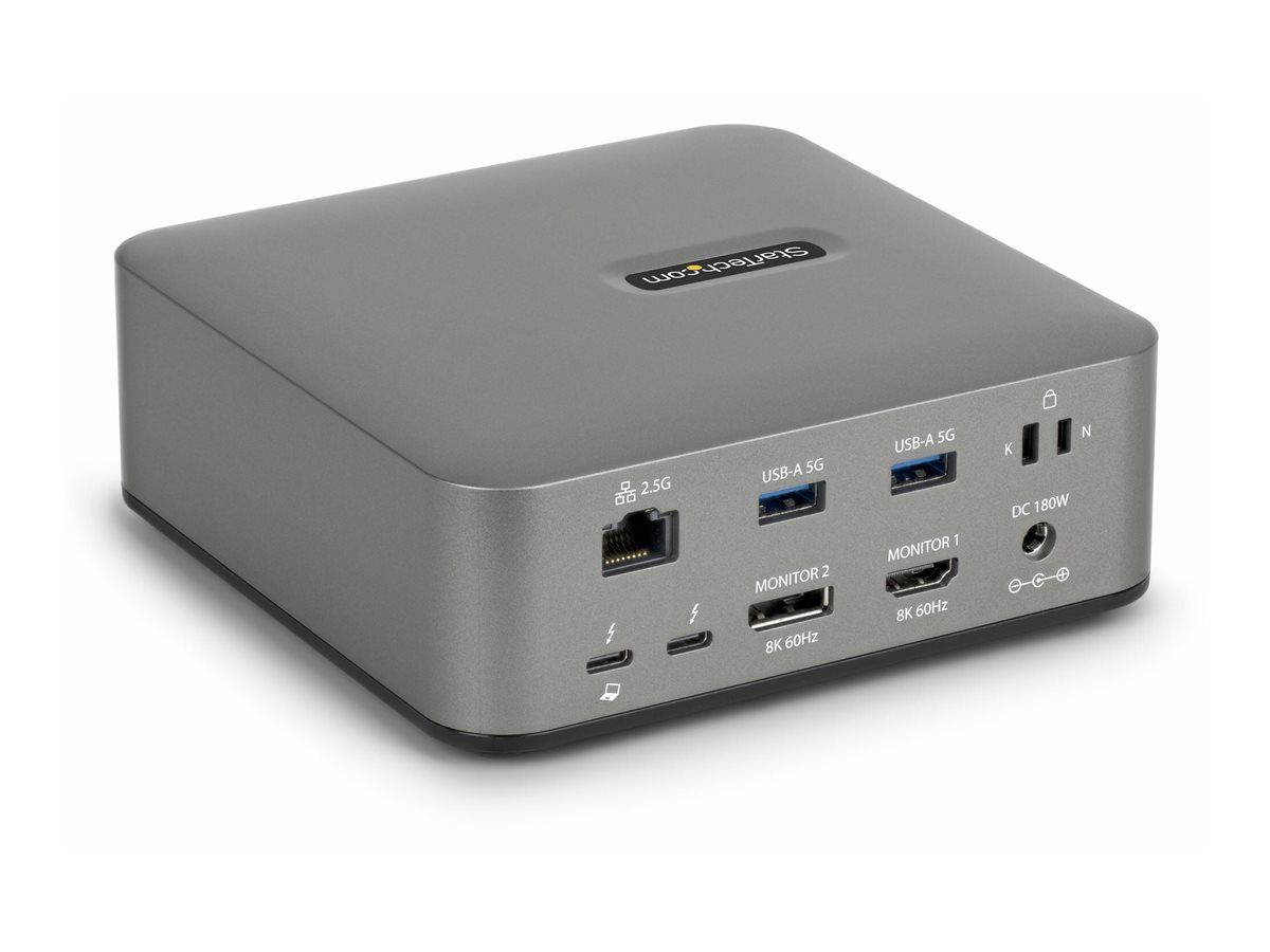 StarTech.com Thunderbolt 5 Docking Station, DP / HDMI, Triple Monitor Dock up to 4K 144Hz or Dual 8K 60Hz, 5x USB Ports, 140W Laptop Charging