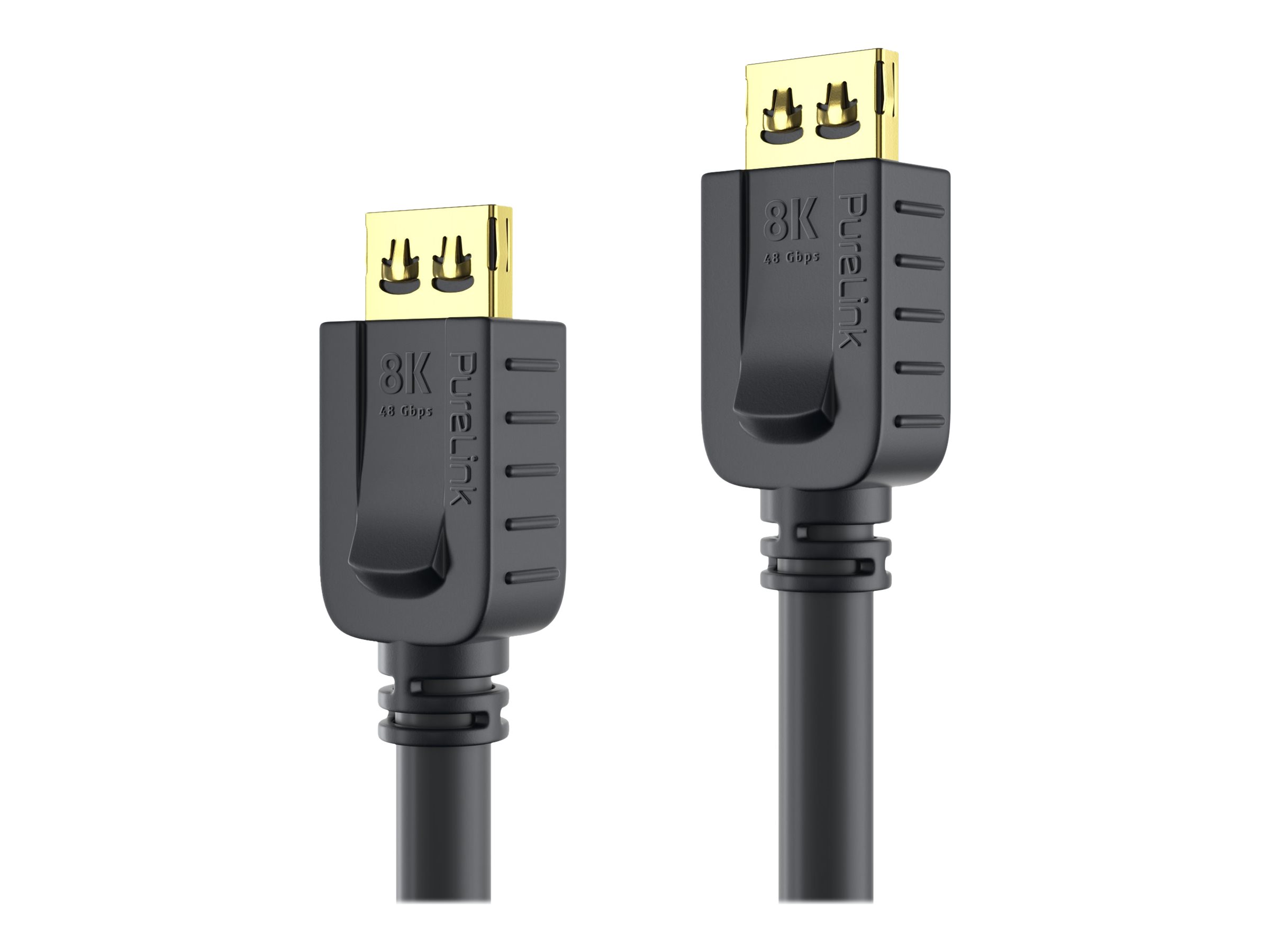 PureLink PureInstall Series - Ultra High Speed - HDMI-Kabel mit Ethernet - HDMI mnnlich Verriegelung zu HDMI mnnlich Verriegelung - 2 m - Dreifachisolierung - Schwarz - rund, untersttzt 8K 60 Hz (7680 x 4320)